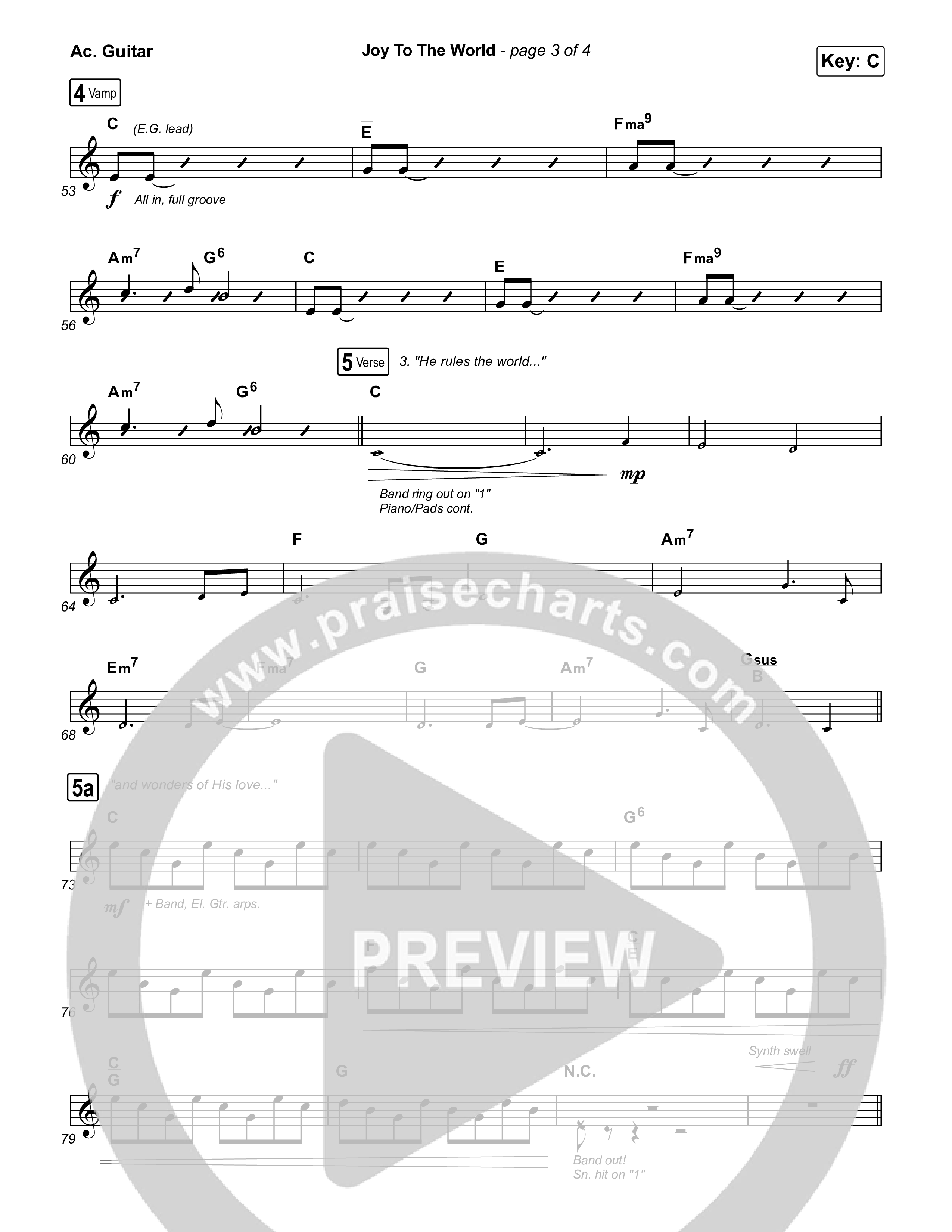 Joy To The World (Live) Acoustic Guitar (Thrive Worship)