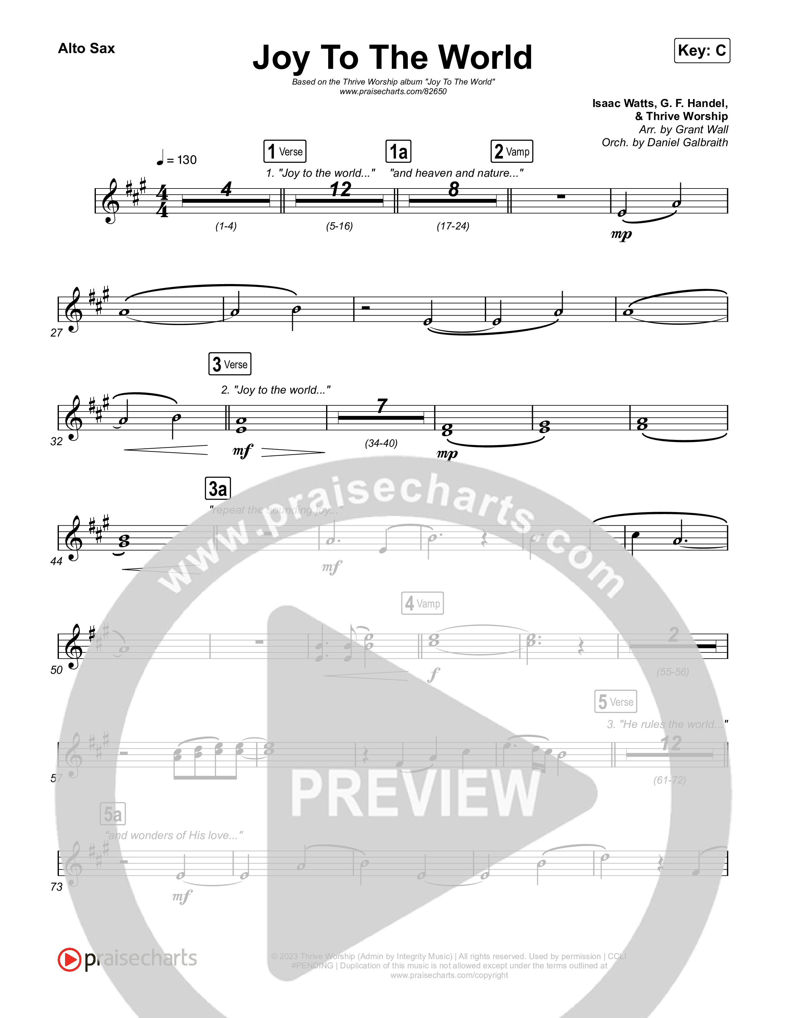 Joy To The World (Live) Alto Sax (Thrive Worship)