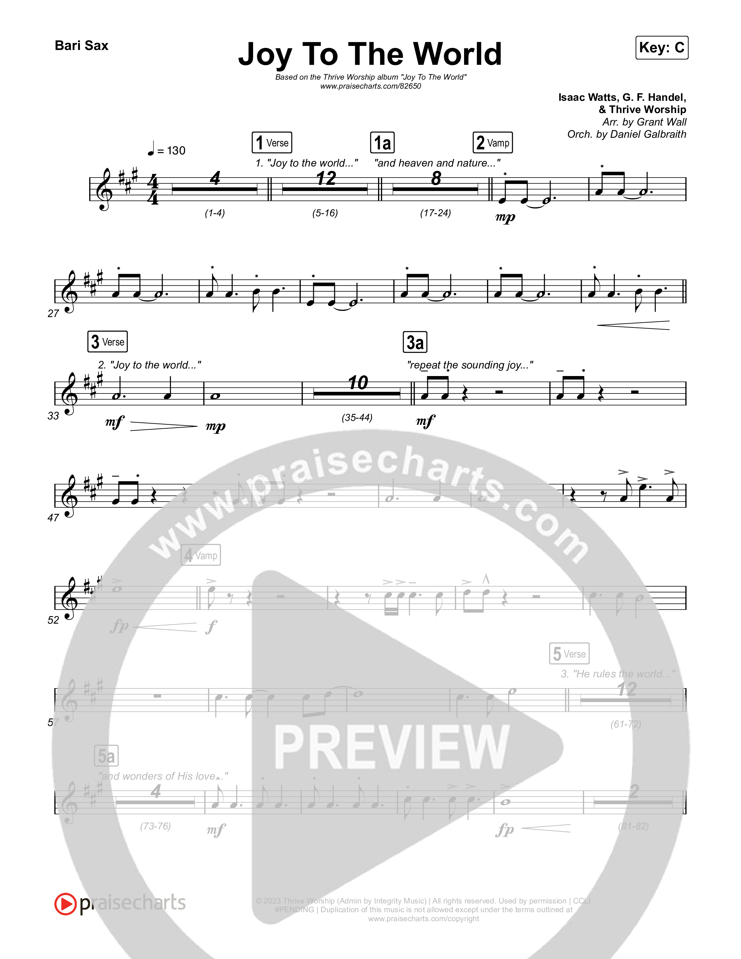 Joy To The World (Live) Bari Sax (Thrive Worship)