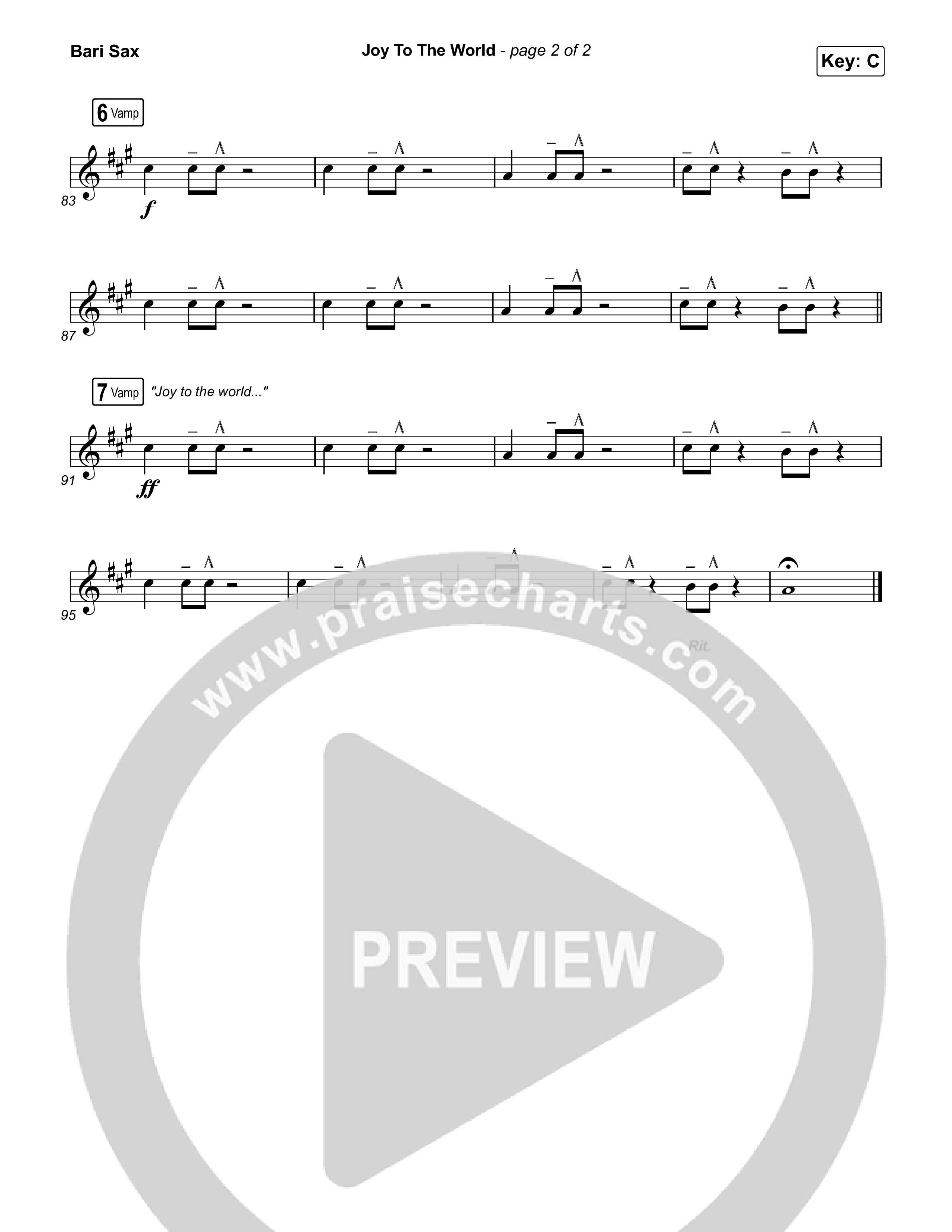 Joy To The World (Live) Bari Sax (Thrive Worship)