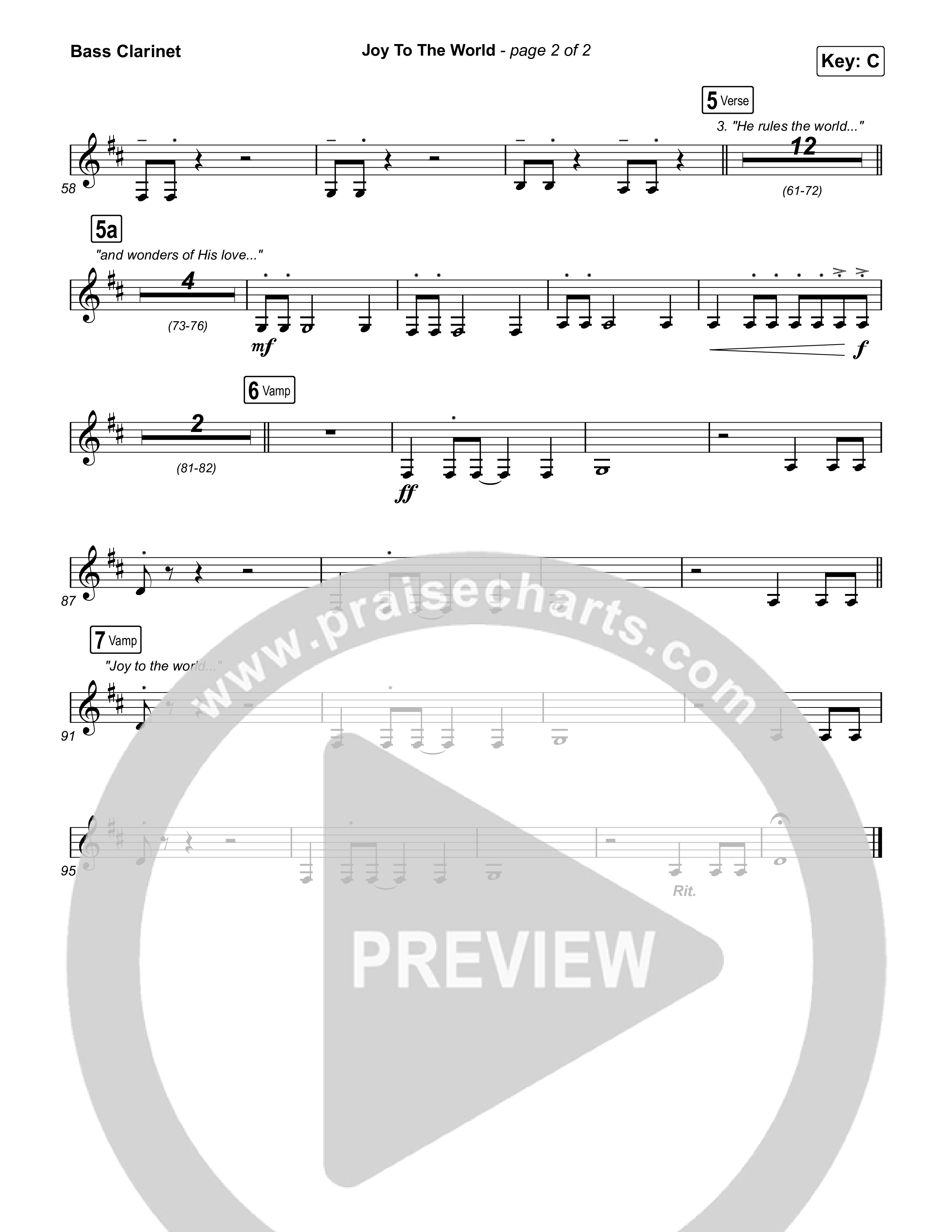 Joy To The World (Live) Bass Clarinet (Thrive Worship)