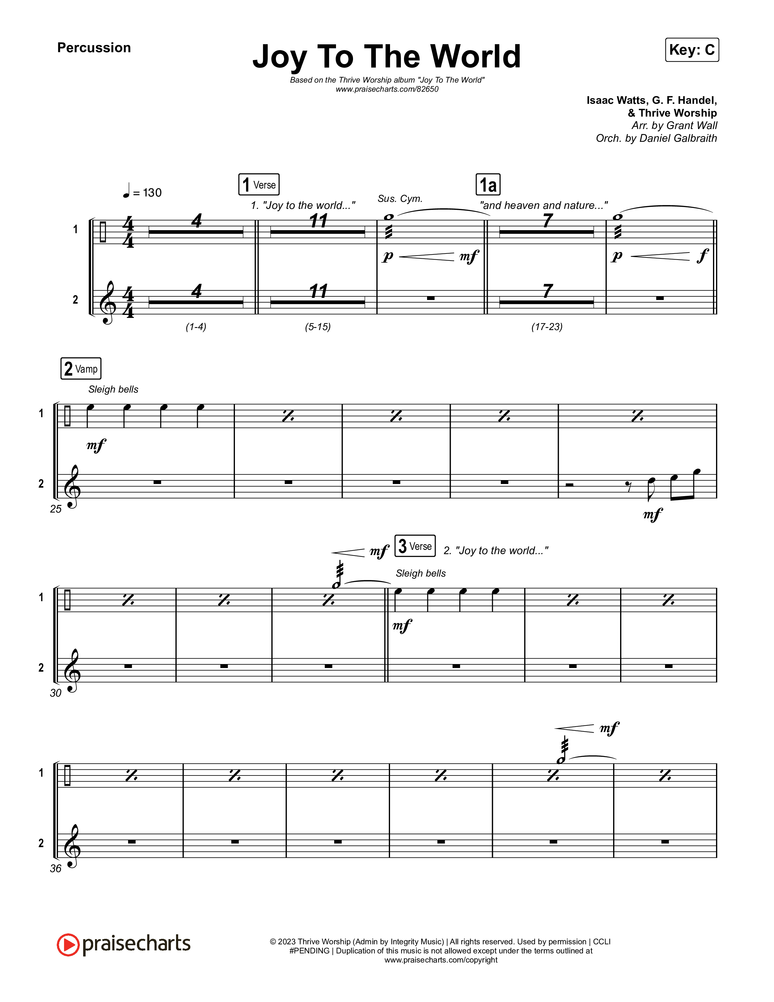 Joy To The World (Live) Percussion (Thrive Worship)