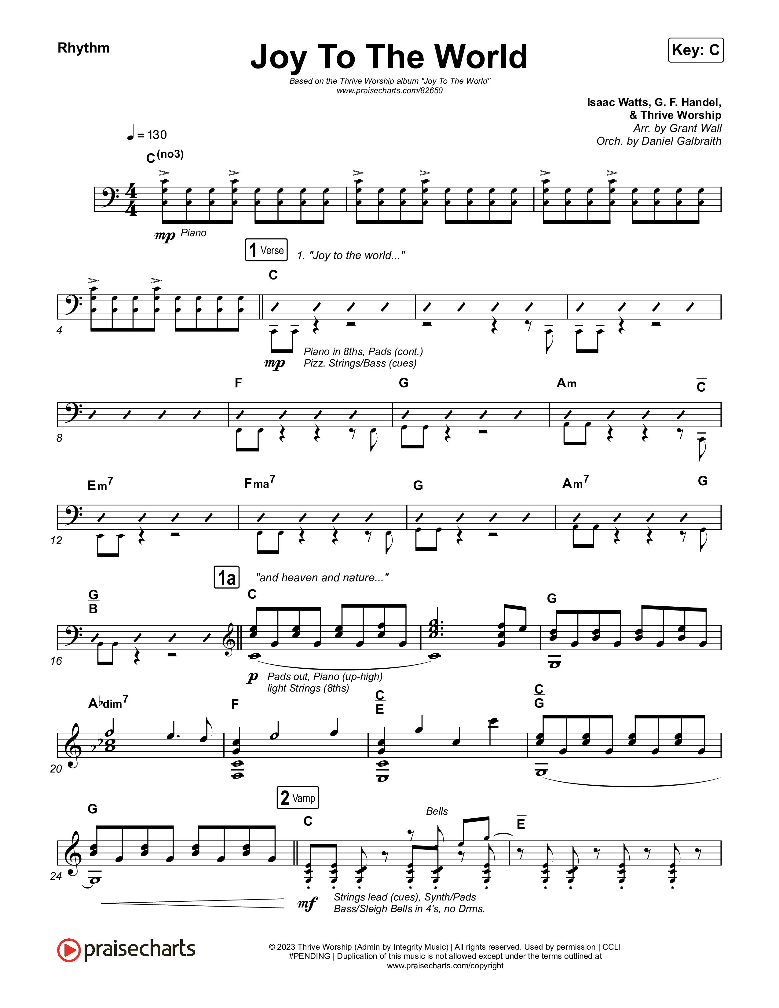 Joy To The World (Live) Rhythm Chart (Thrive Worship)