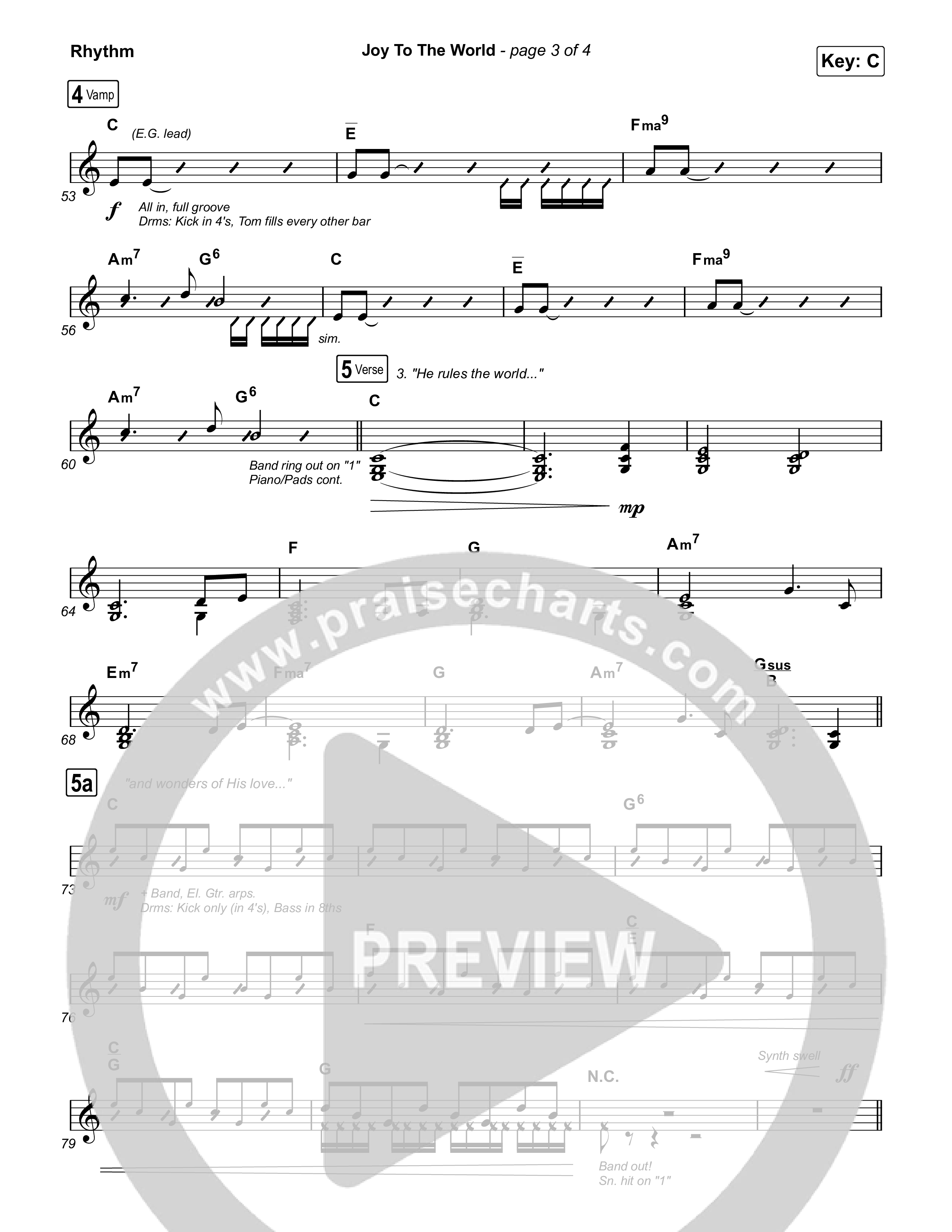 Joy To The World (Live) Rhythm Chart (Thrive Worship)