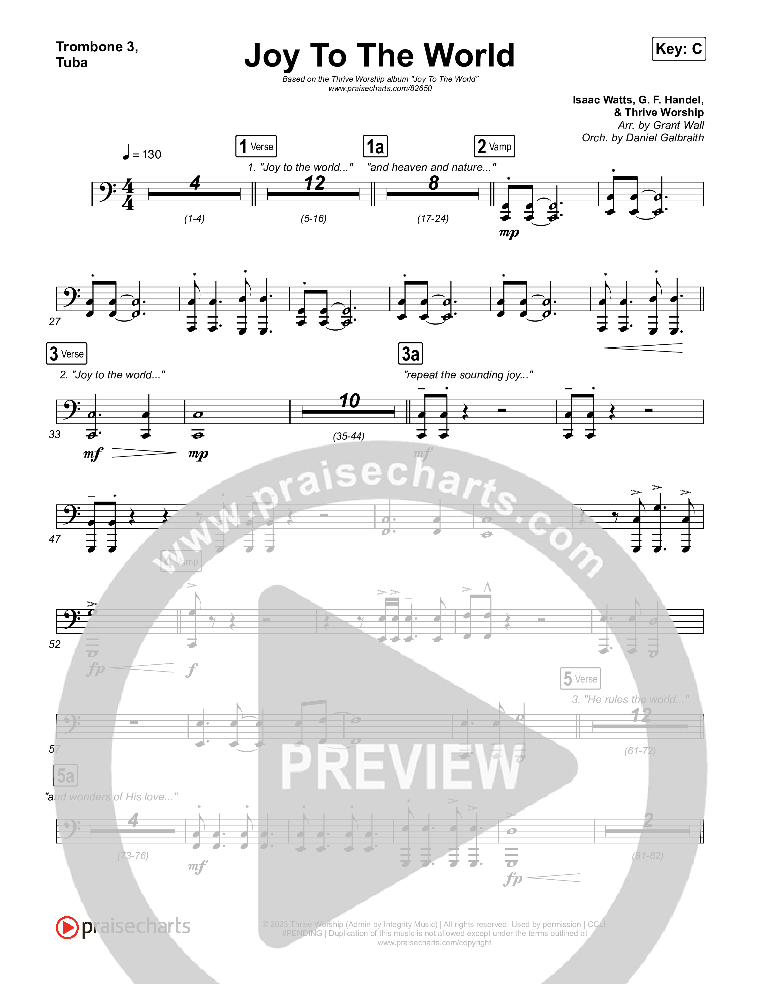 Joy To The World (Live) Trombone 1,2 (Thrive Worship)