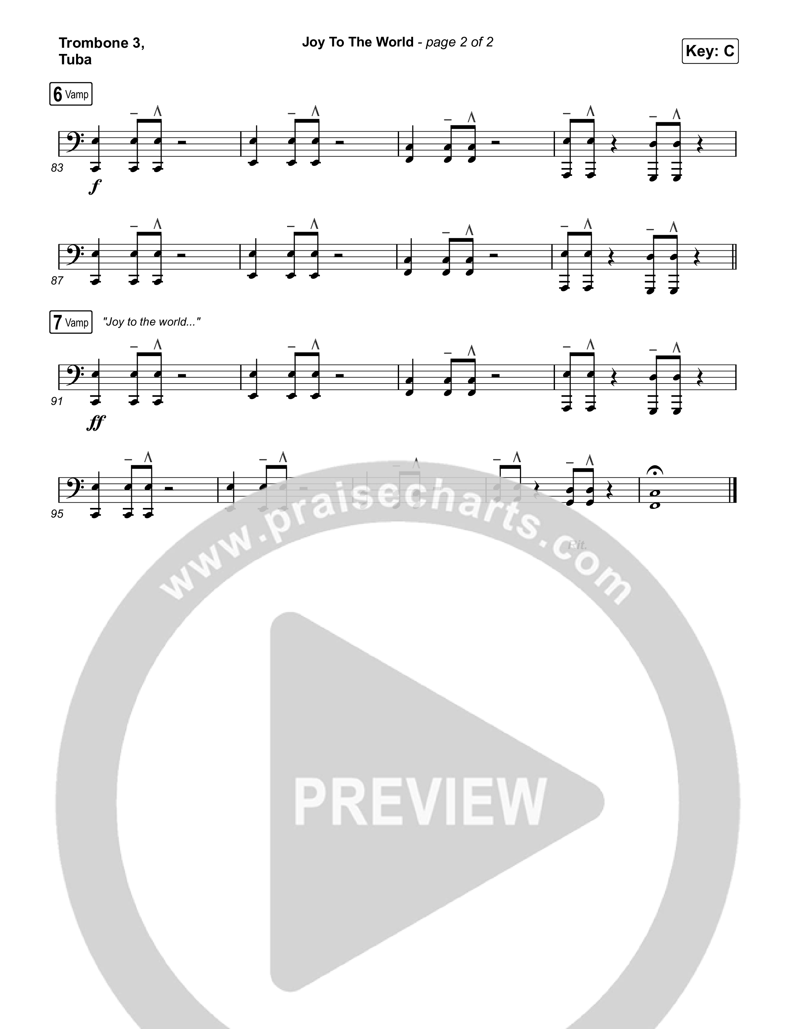 Joy To The World Trombone 3/Tuba (Thrive Worship)