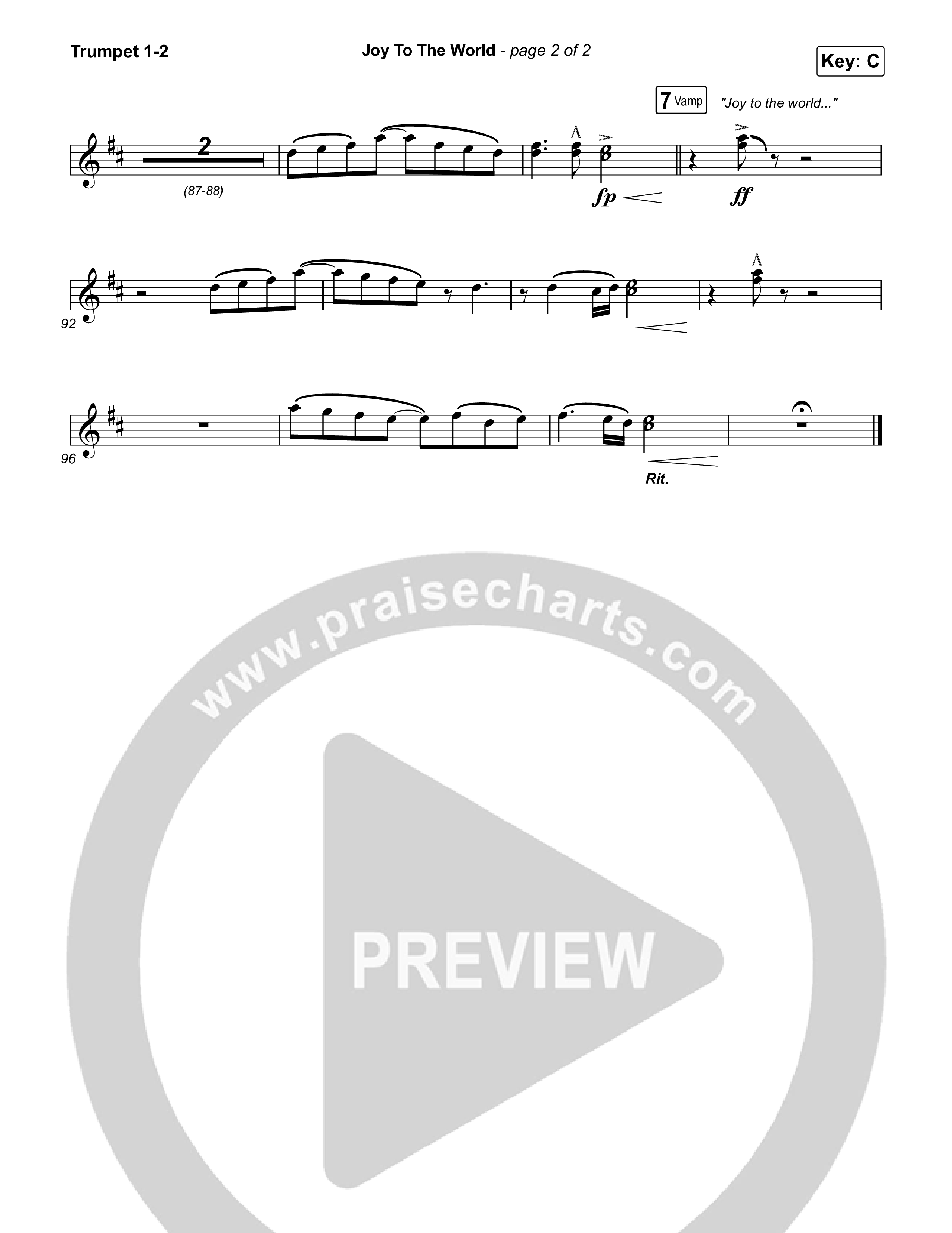 Joy To The World (Live) Trumpet 1,2 (Thrive Worship)