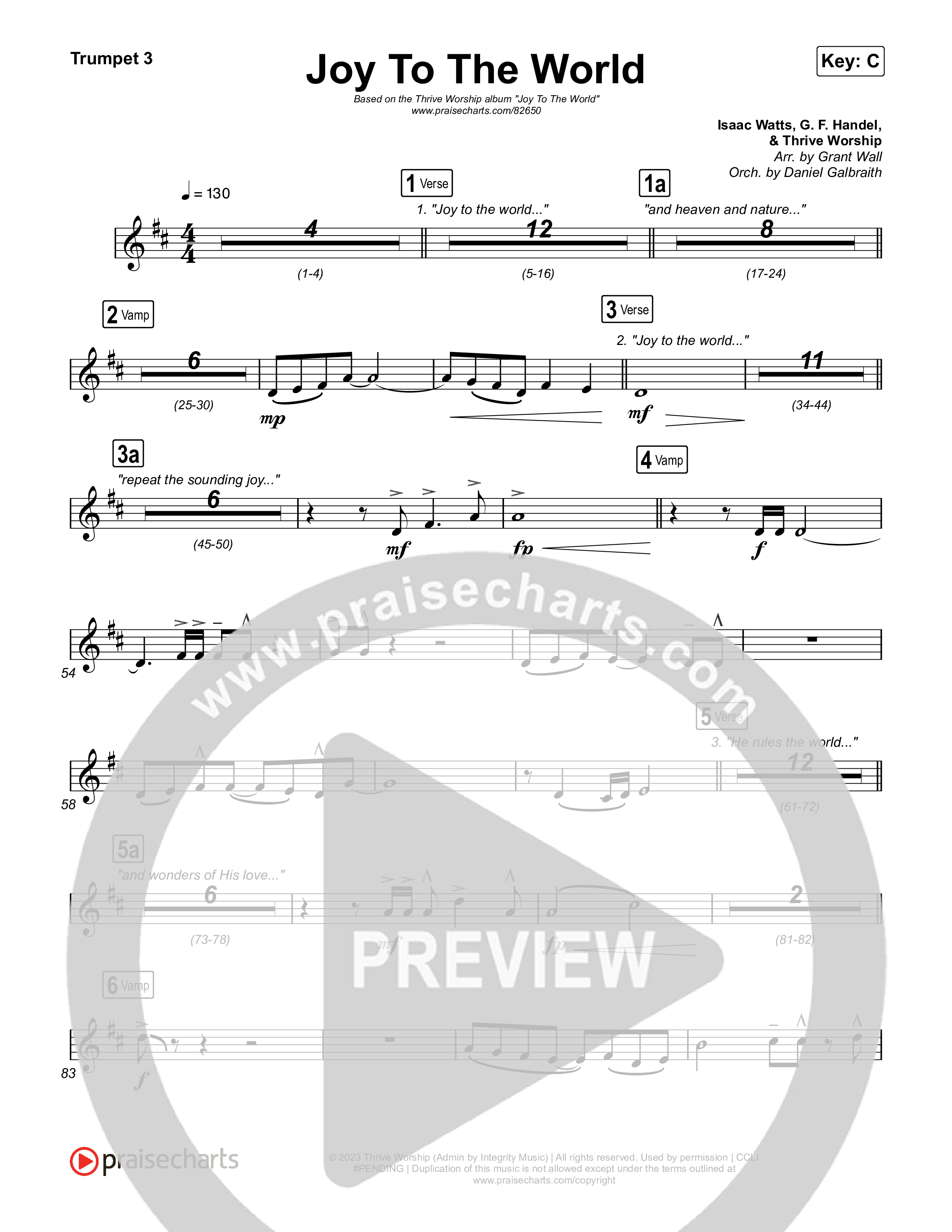 Joy To The World (Live) Trumpet 1,2 (Thrive Worship)