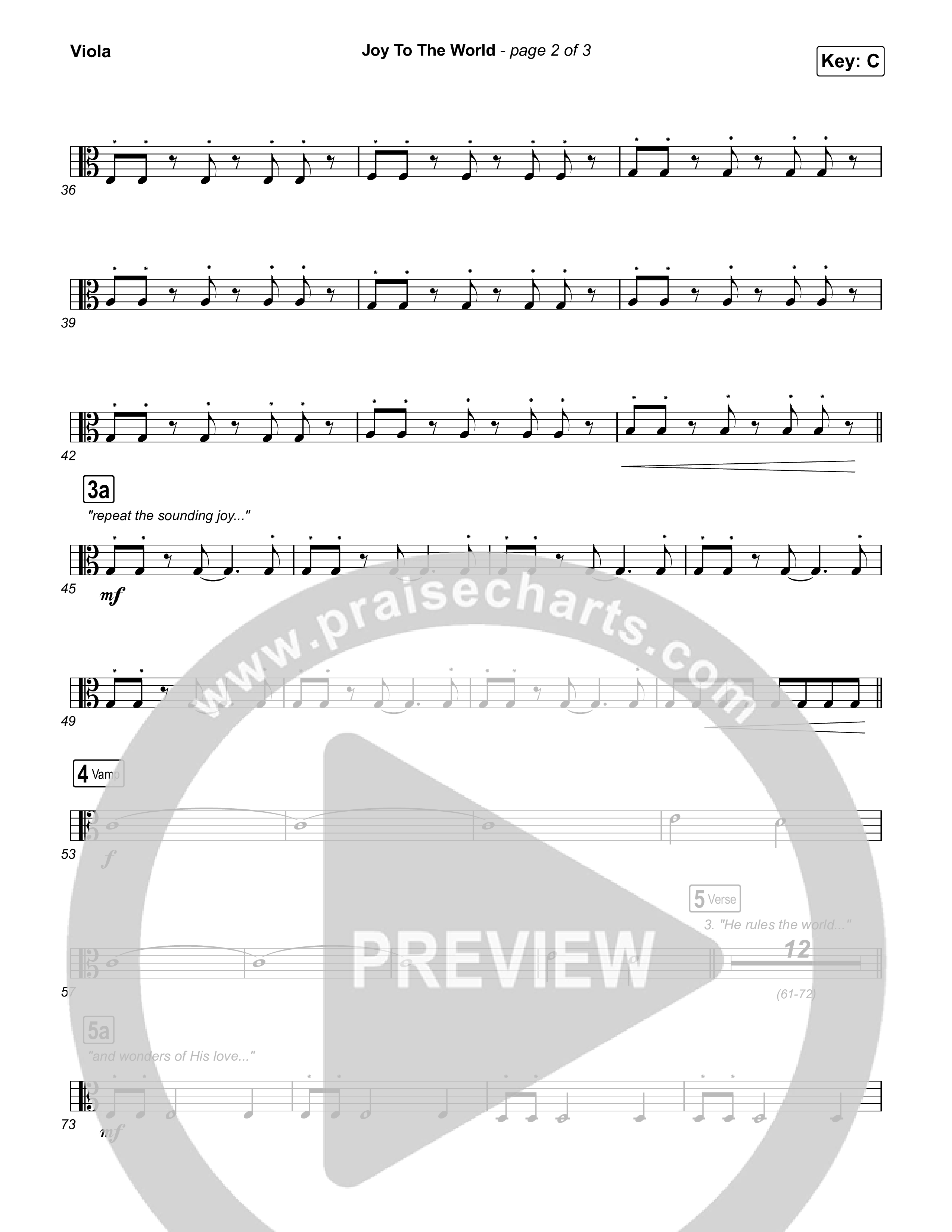 Joy To The World (Live) Viola (Thrive Worship)