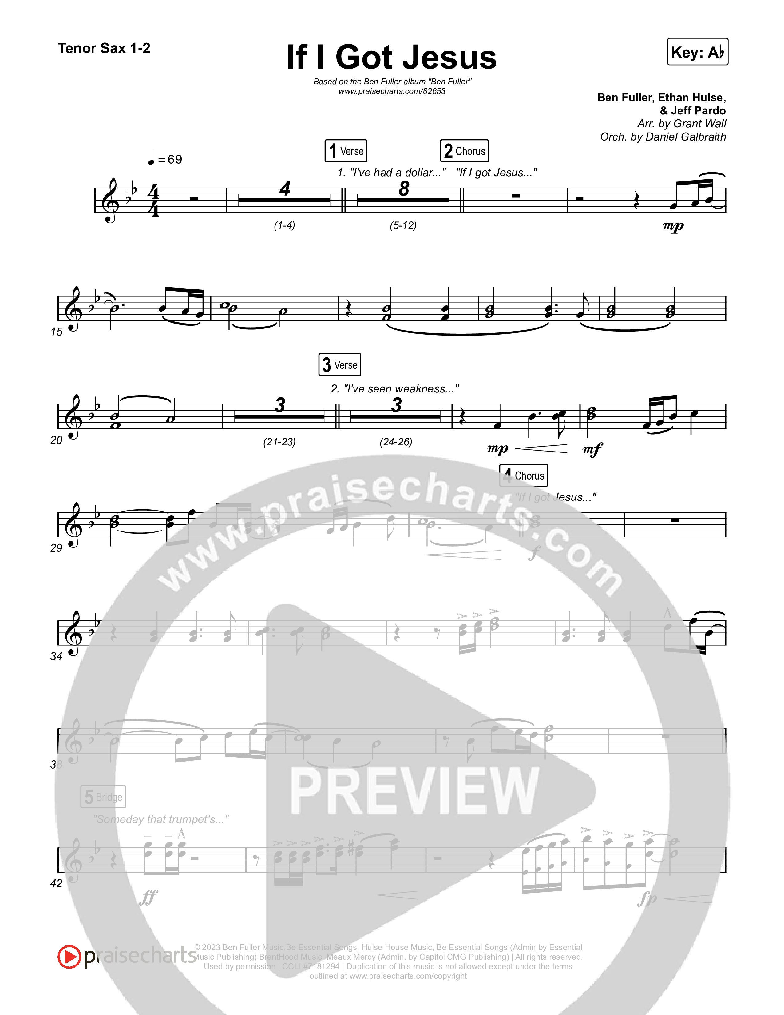 If I Got Jesus Sax Pack (Ben Fuller)