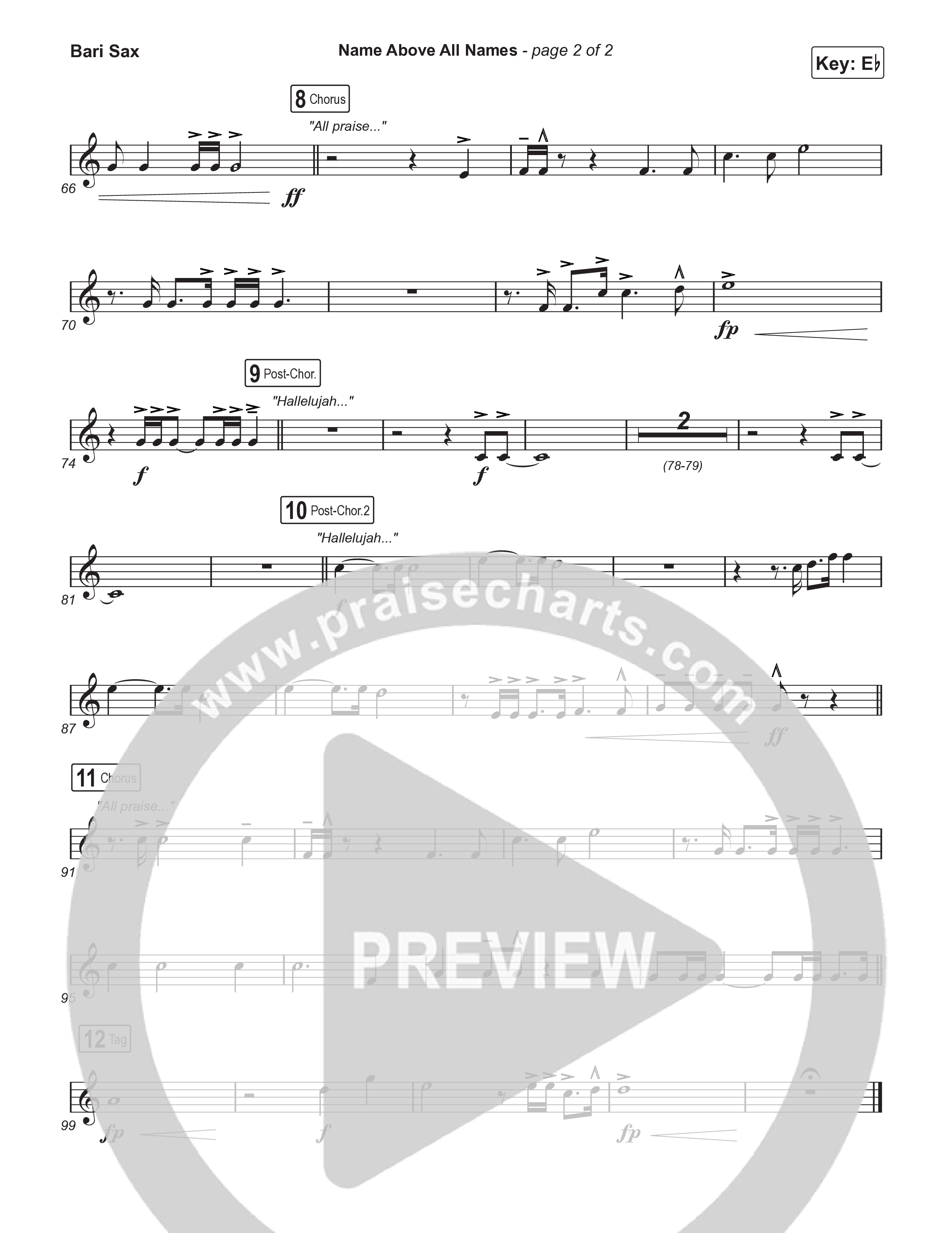 Name Above All Names (Choral Anthem SATB) Bari Sax (Charity Gayle / Arr. Luke Gambill)