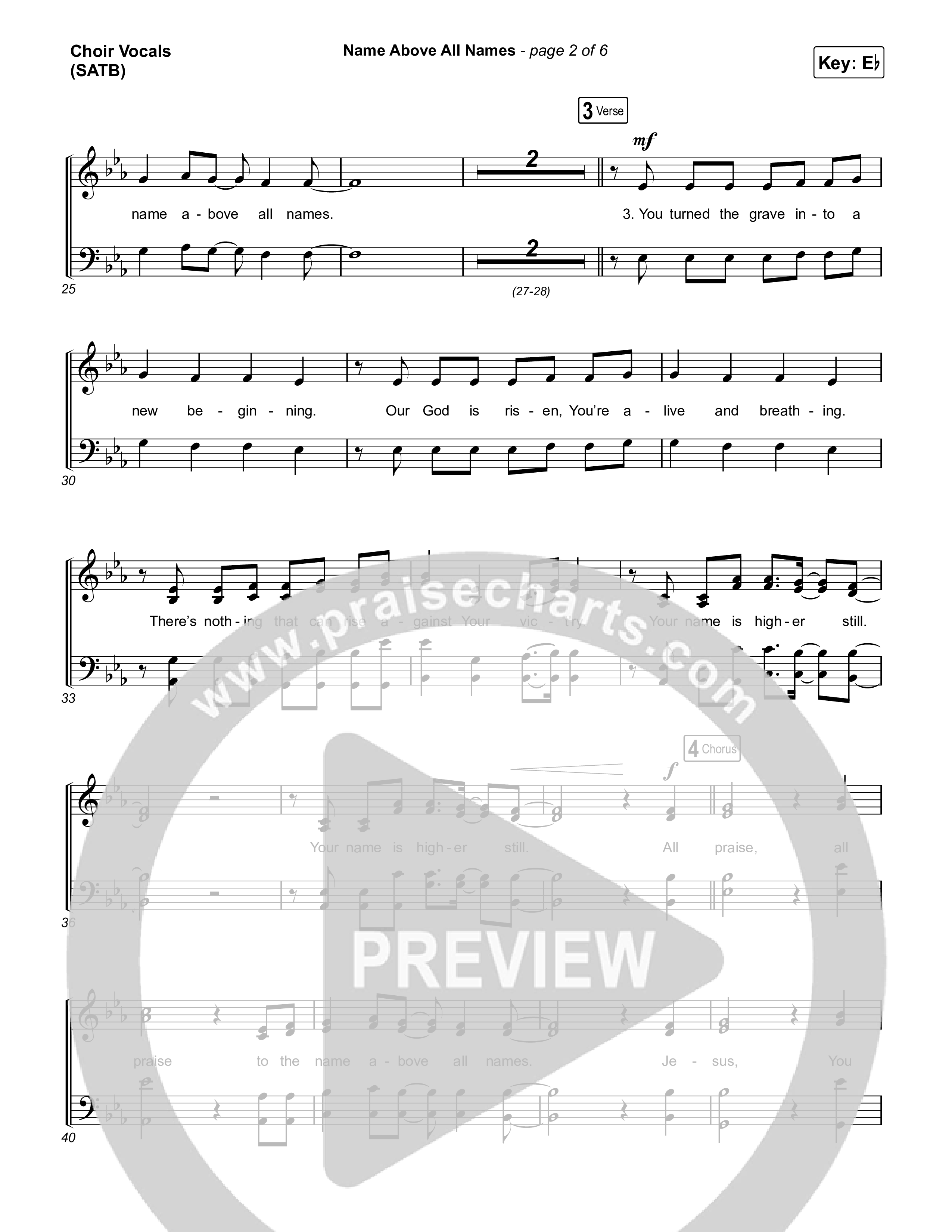 Name Above All Names (Choral Anthem SATB) Choir Sheet (SATB) (Charity Gayle / Arr. Luke Gambill)
