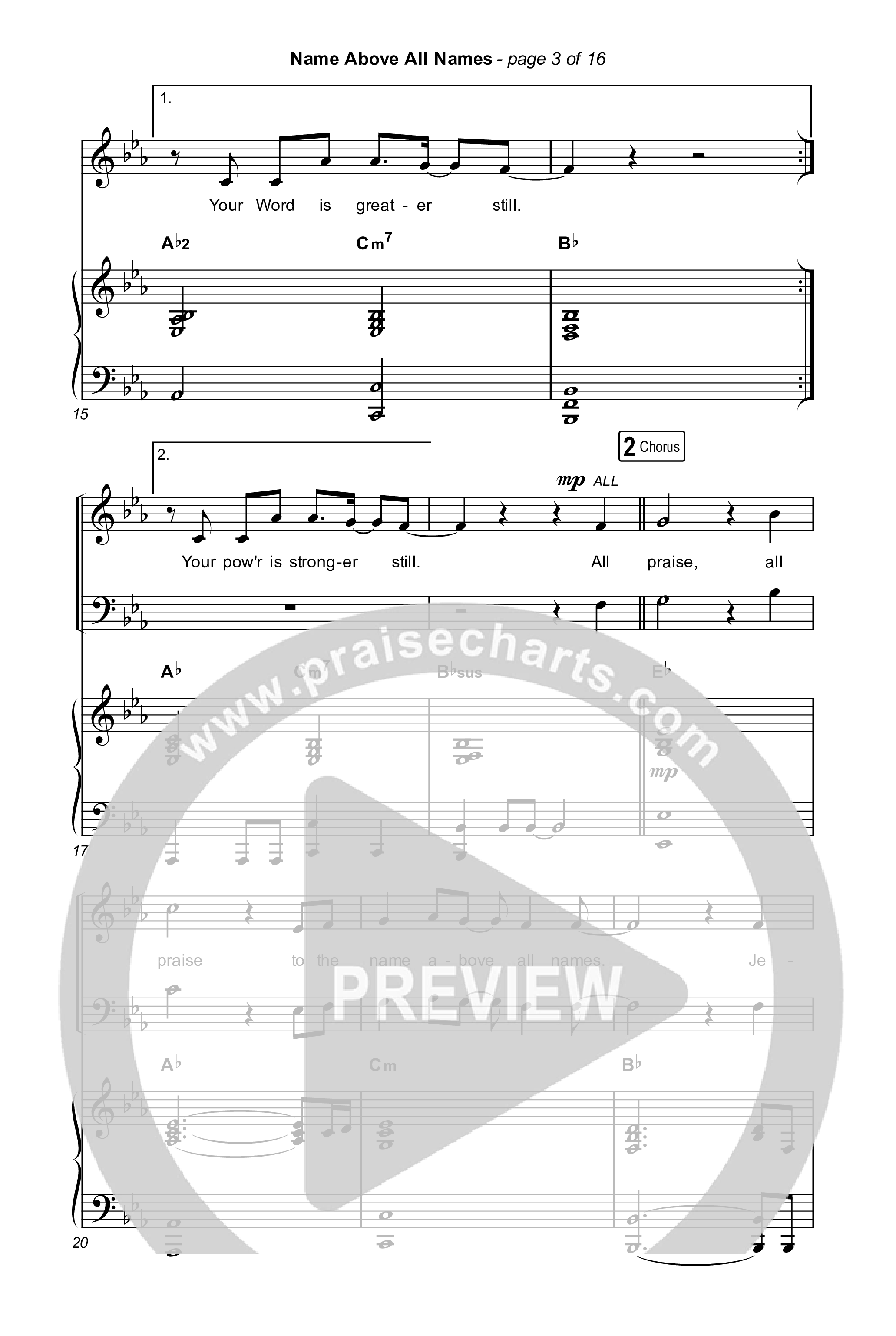 Name Above All Names (Choral Anthem SATB) Octavo (SATB & Pno) (Charity Gayle / Arr. Luke Gambill)