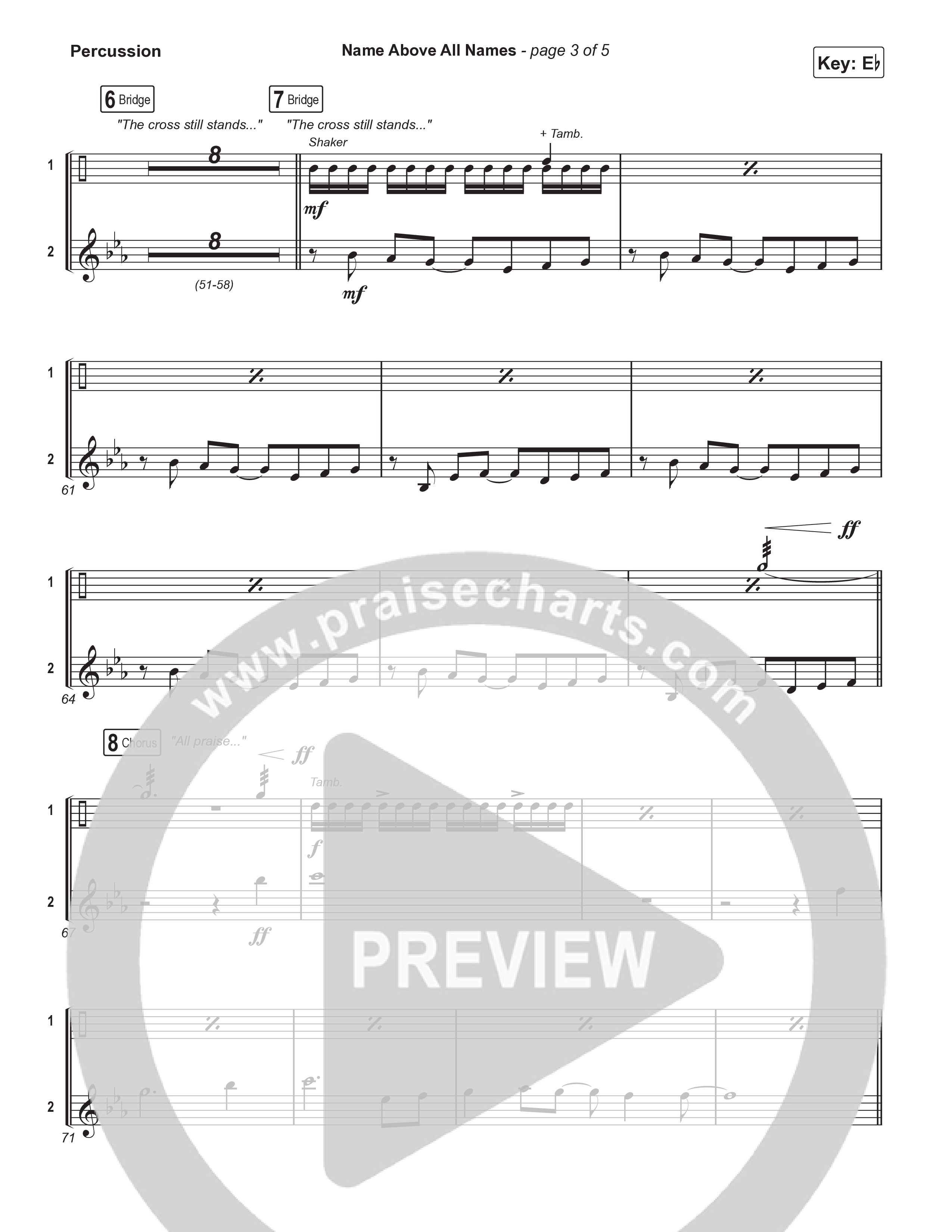 Name Above All Names (Choral Anthem SATB) Percussion (Charity Gayle / Arr. Luke Gambill)