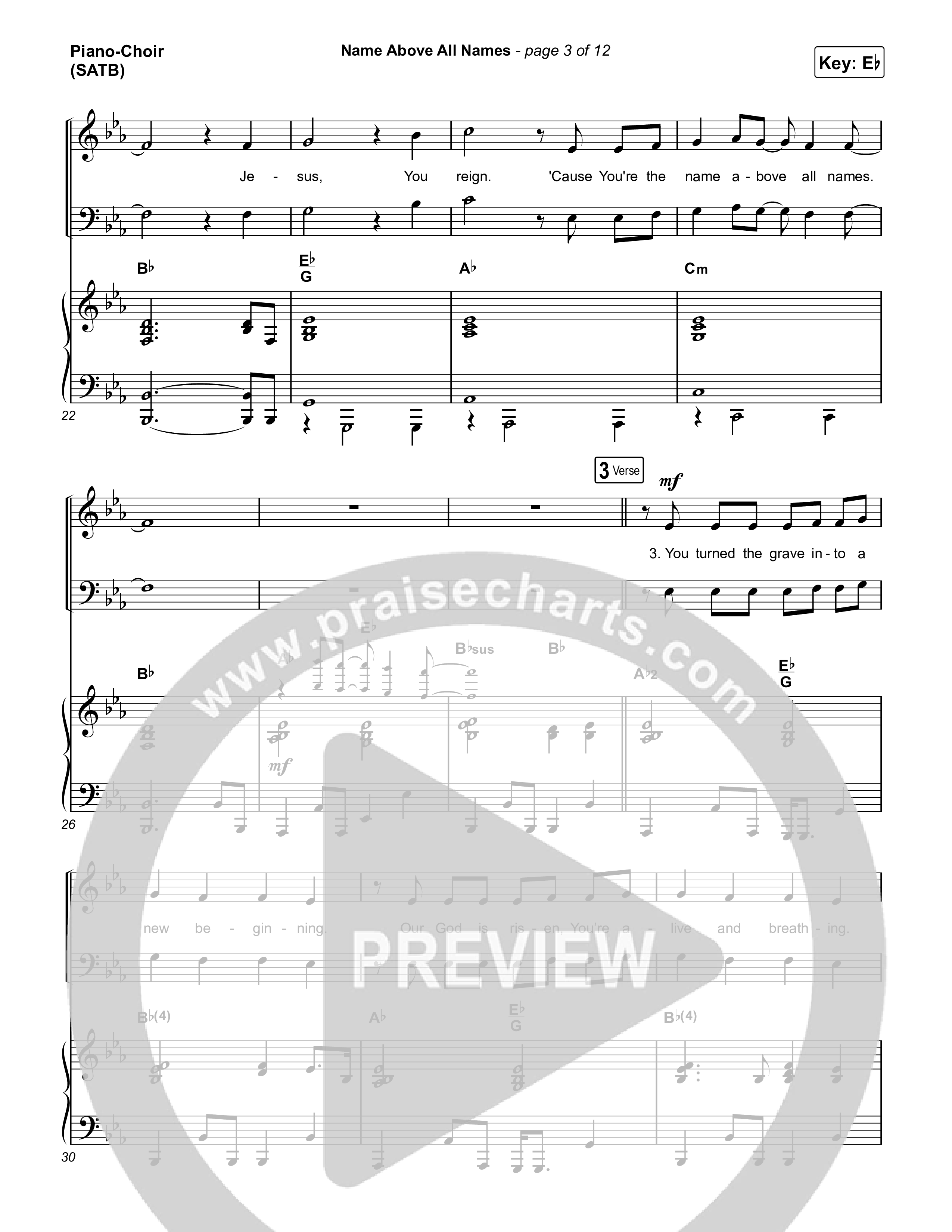 Name Above All Names (Choral Anthem SATB) Piano/Vocal (SATB) (Charity Gayle / Arr. Luke Gambill)
