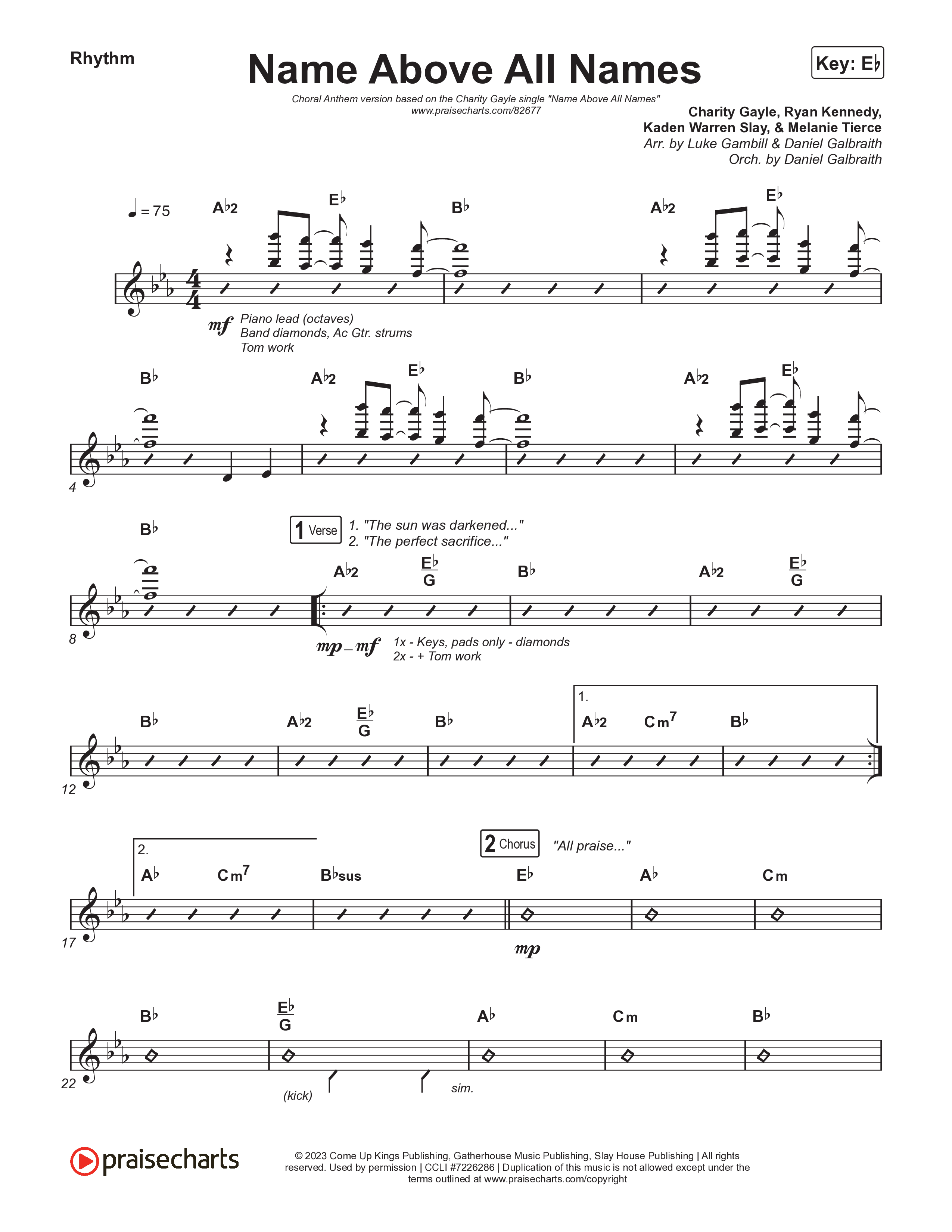 Name Above All Names (Choral Anthem SATB) Rhythm Pack (Charity Gayle / Arr. Luke Gambill)