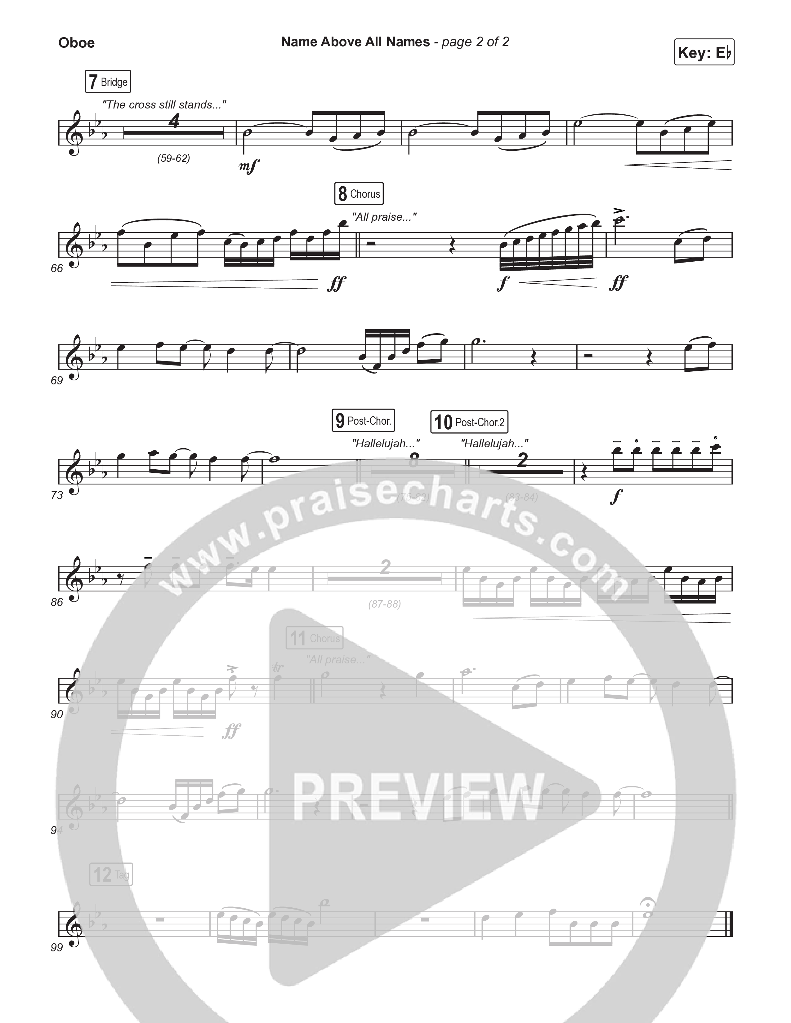 Name Above All Names (Worship Choir/SAB) Oboe (Charity Gayle / Arr. Luke Gambill)