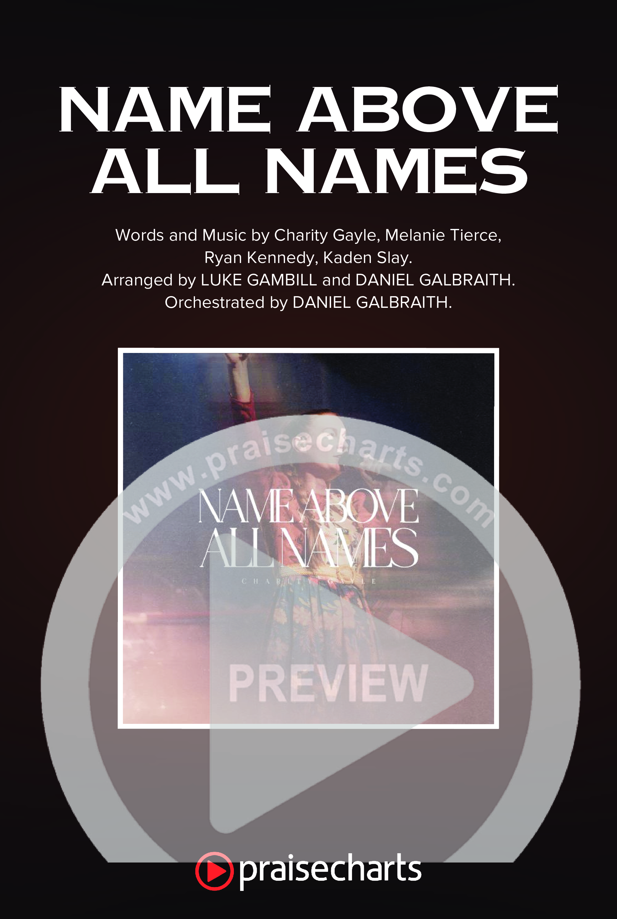 Name Above All Names (Worship Choir/SAB) Octavo Cover Sheet (Charity Gayle / Arr. Luke Gambill)