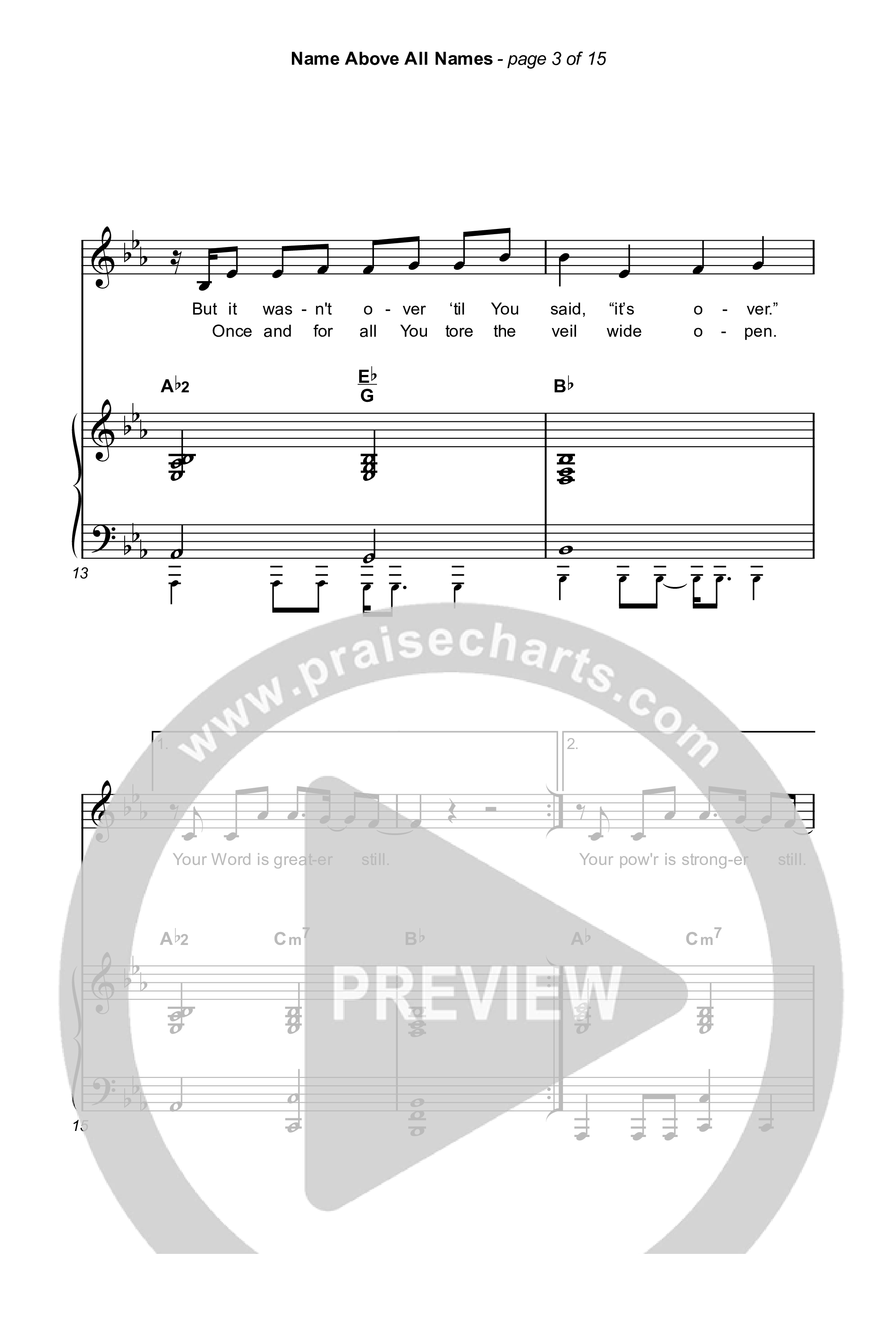 Name Above All Names (Worship Choir/SAB) Octavo (SAB & Pno) (Charity Gayle / Arr. Luke Gambill)