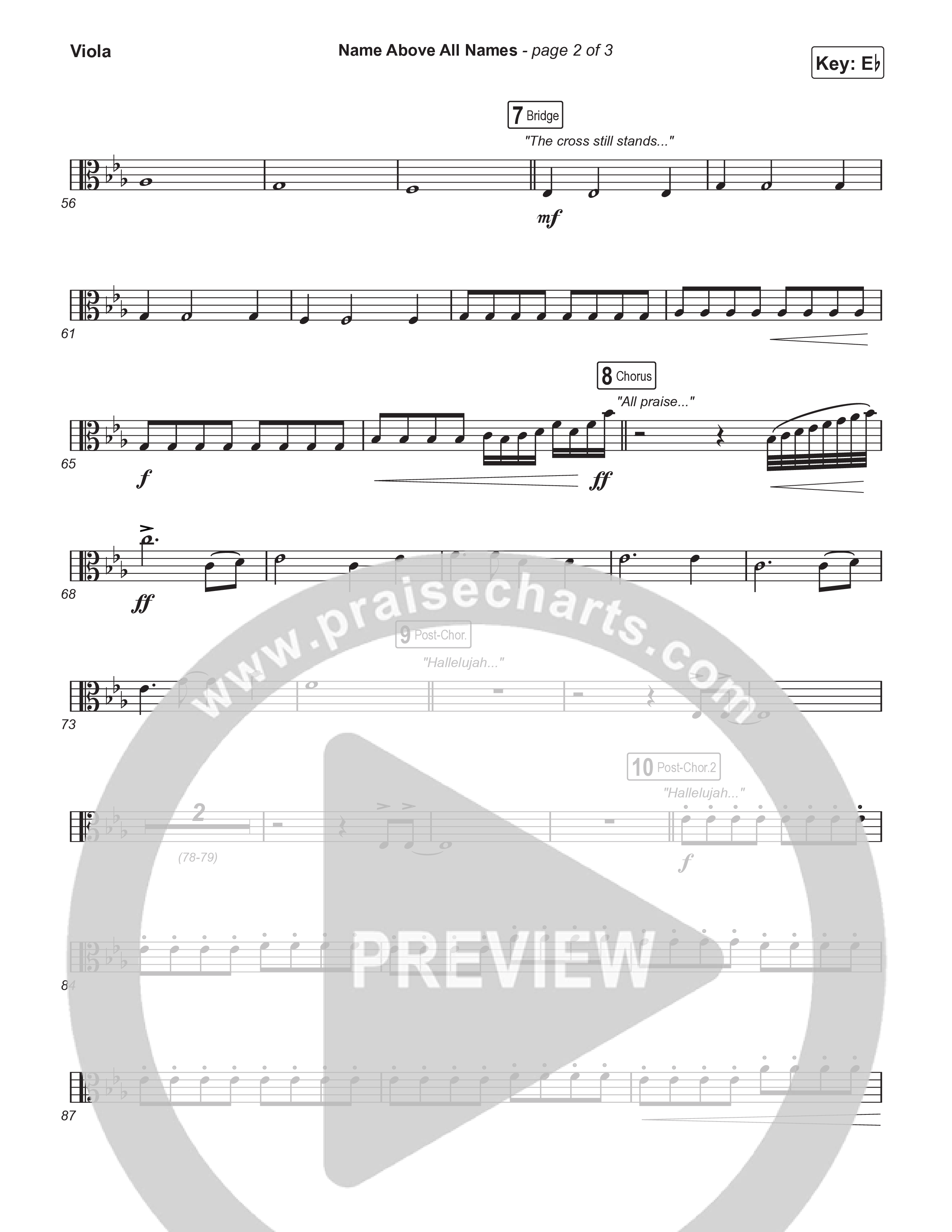 Name Above All Names (Worship Choir/SAB) Viola (Charity Gayle / Arr. Luke Gambill)