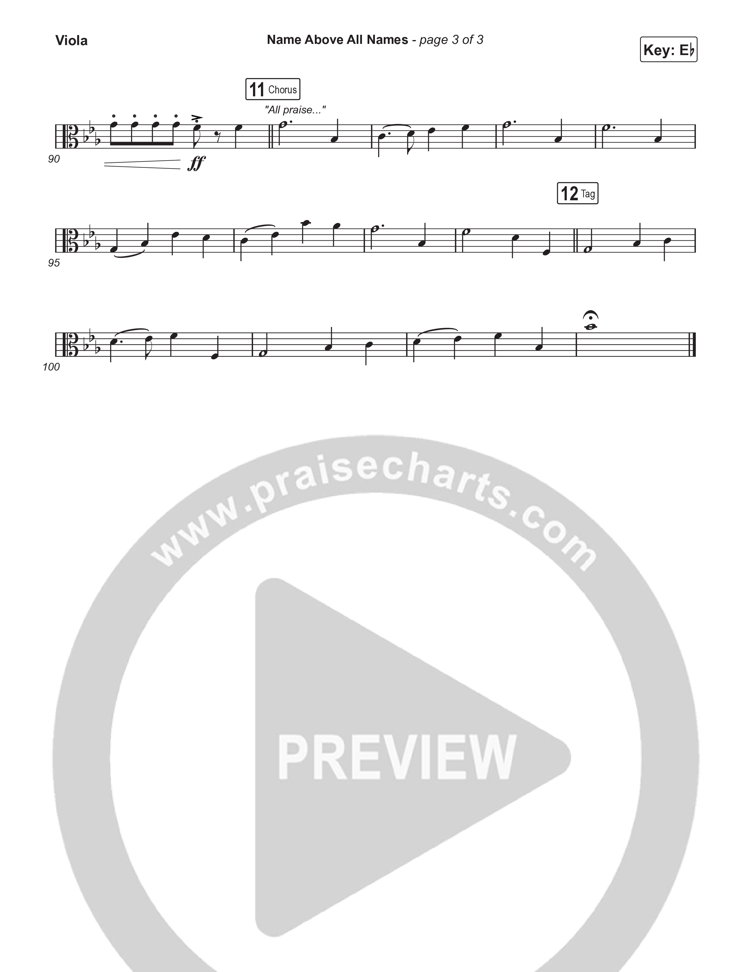 Name Above All Names (Worship Choir/SAB) Viola (Charity Gayle / Arr. Luke Gambill)