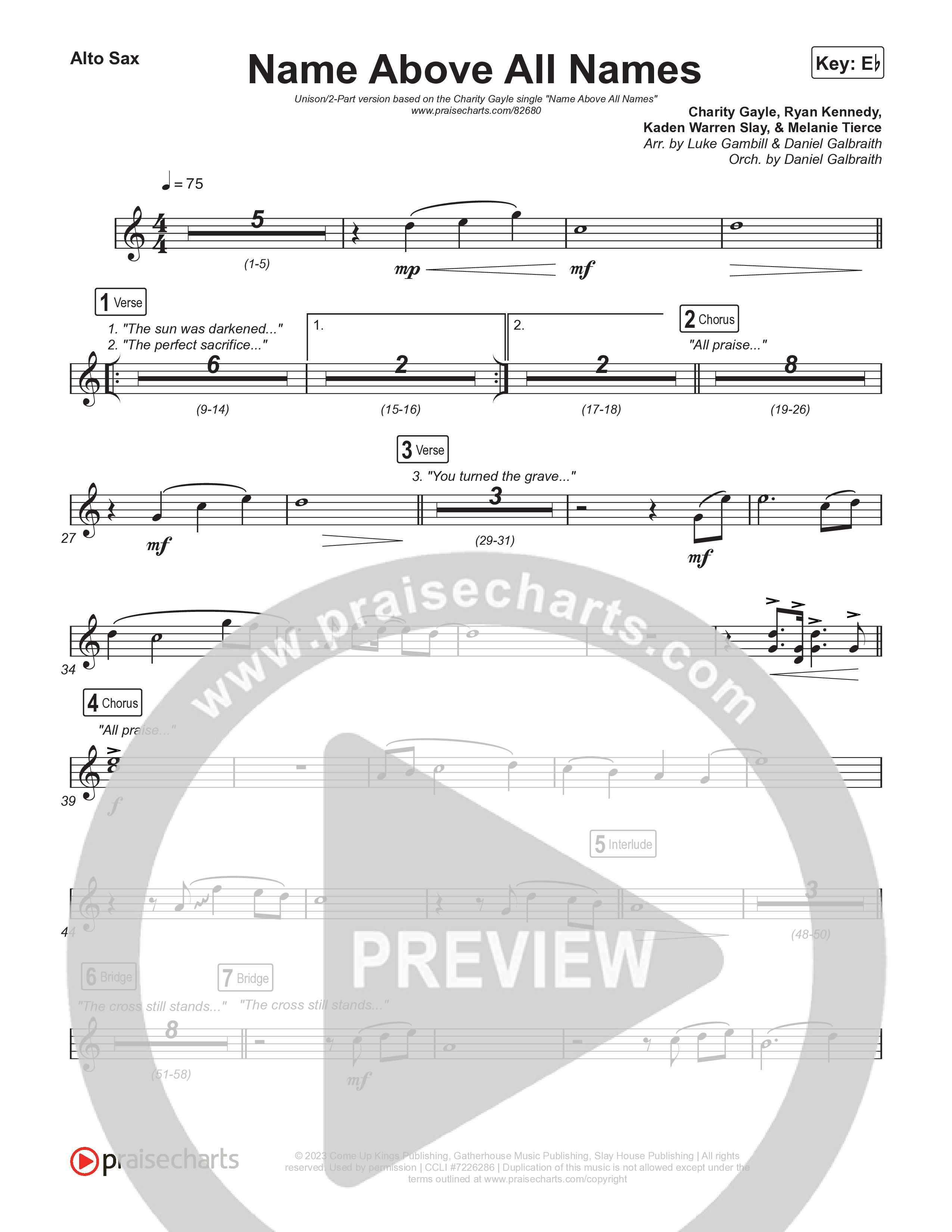 Name Above All Names (Unison/2-Part) Sax Pack (Charity Gayle / Arr. Luke Gambill)