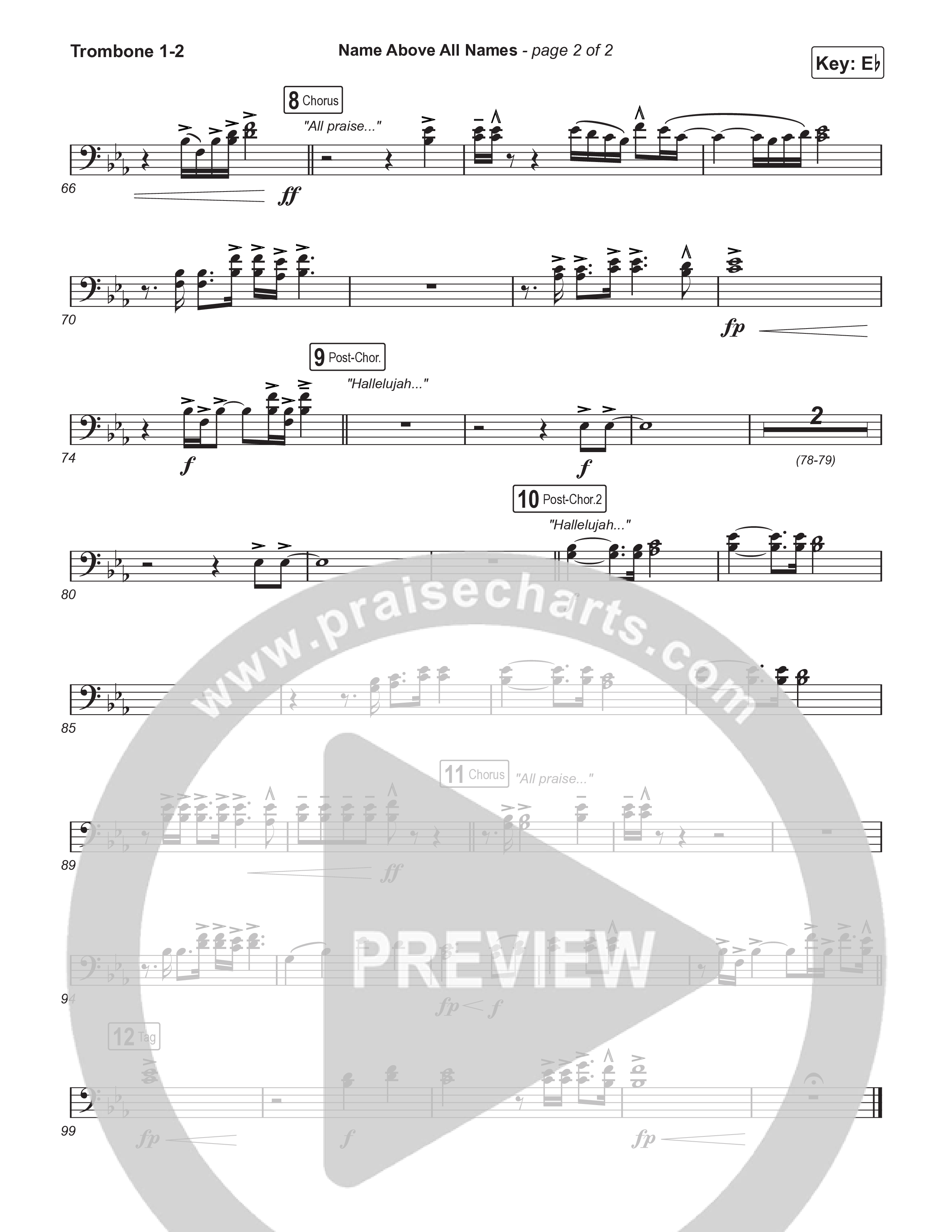 Name Above All Names (Unison/2-Part) Trombone 1/2 (Charity Gayle / Arr. Luke Gambill)