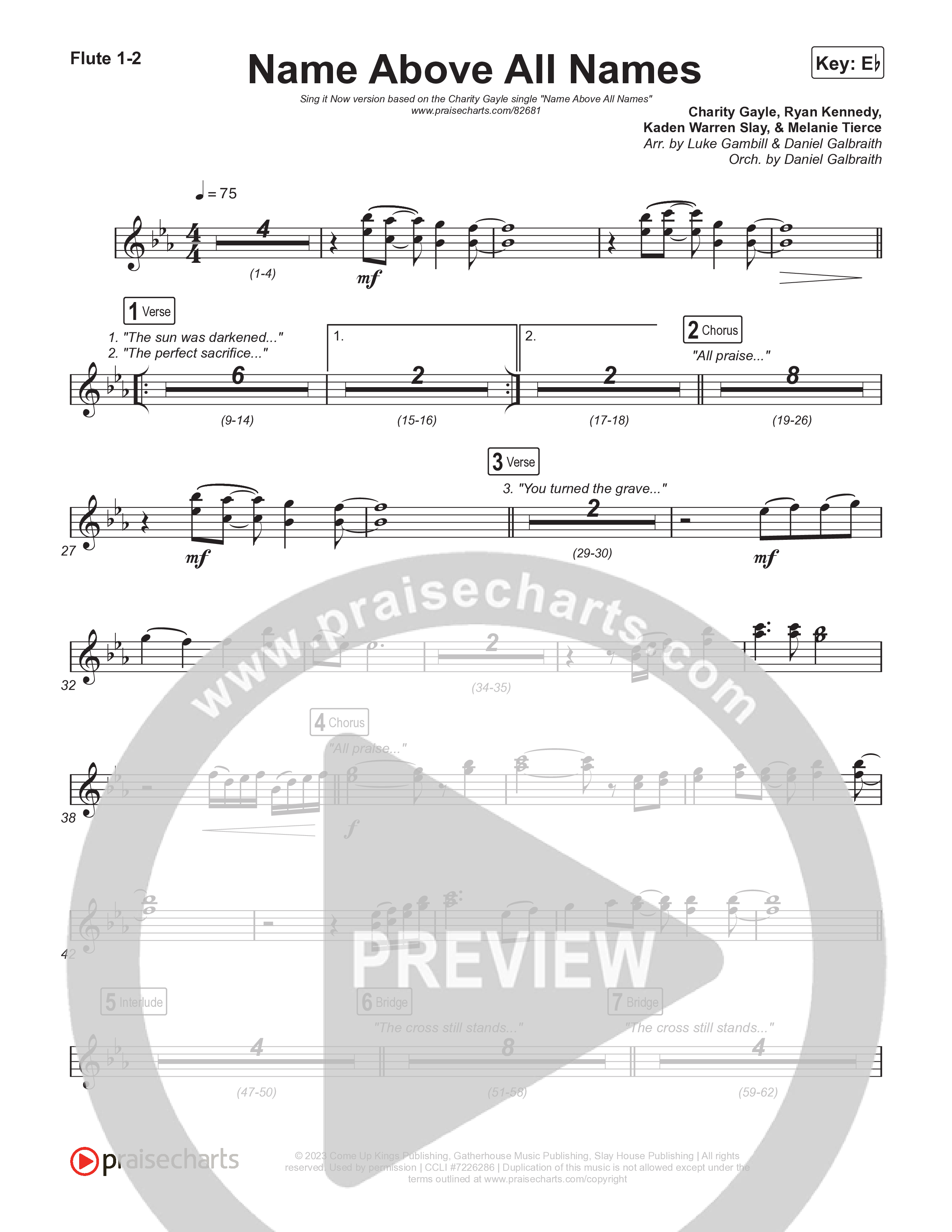 Name Above All Names (Sing It Now) Flute 1/2 (Charity Gayle / Arr. Luke Gambill)