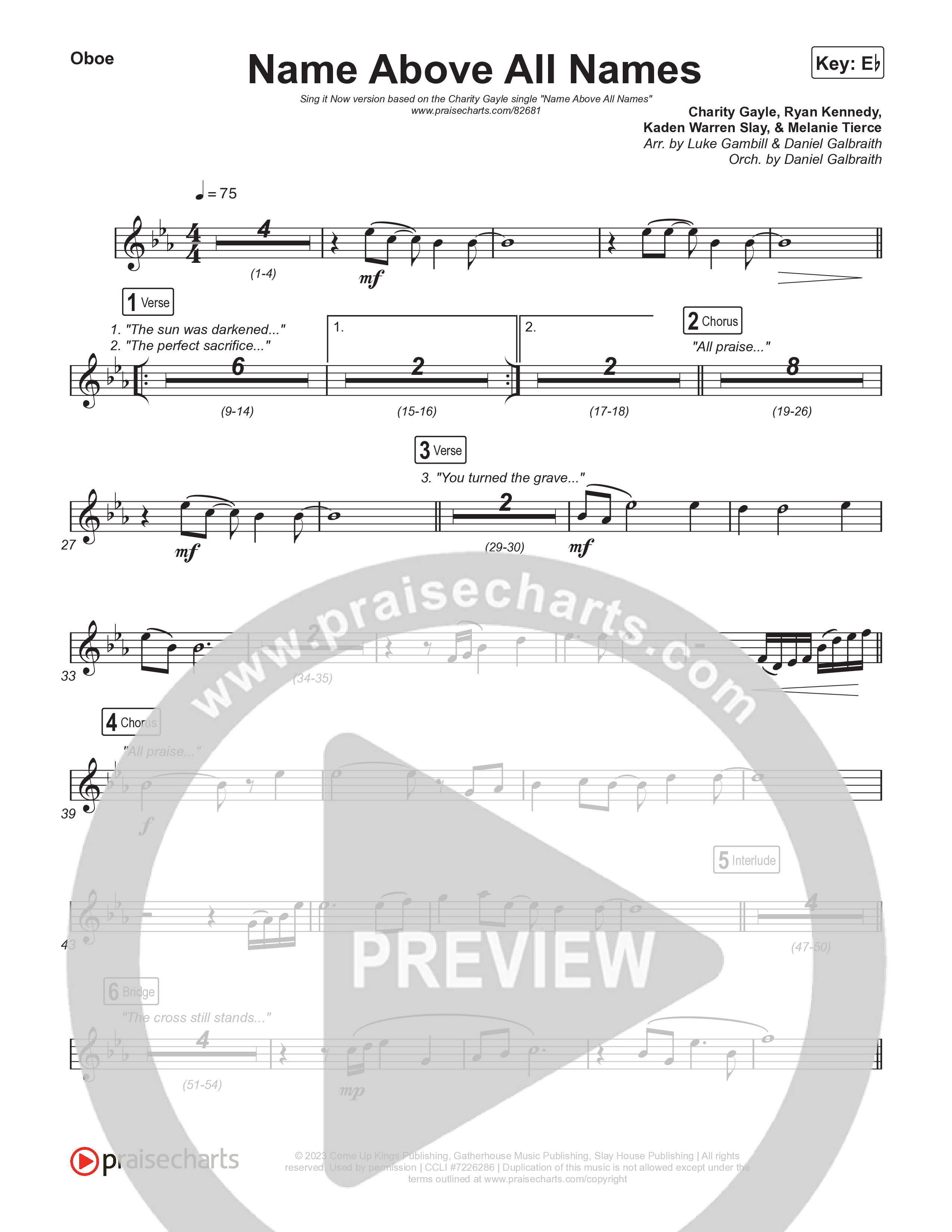 Name Above All Names (Sing It Now) Oboe (Charity Gayle / Arr. Luke Gambill)