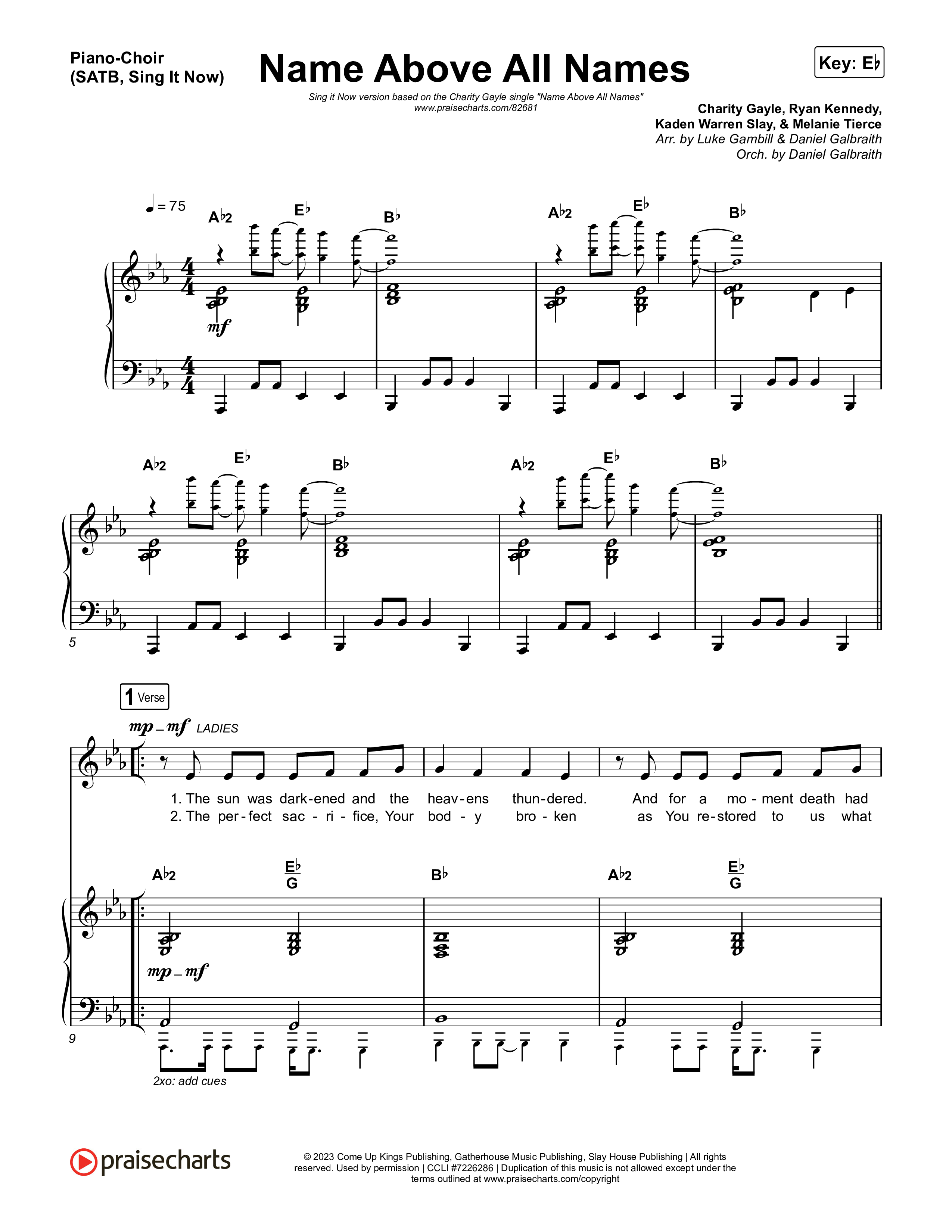 Name Above All Names (Sing It Now) Piano/Choir (SATB) (Charity Gayle / Arr. Luke Gambill)