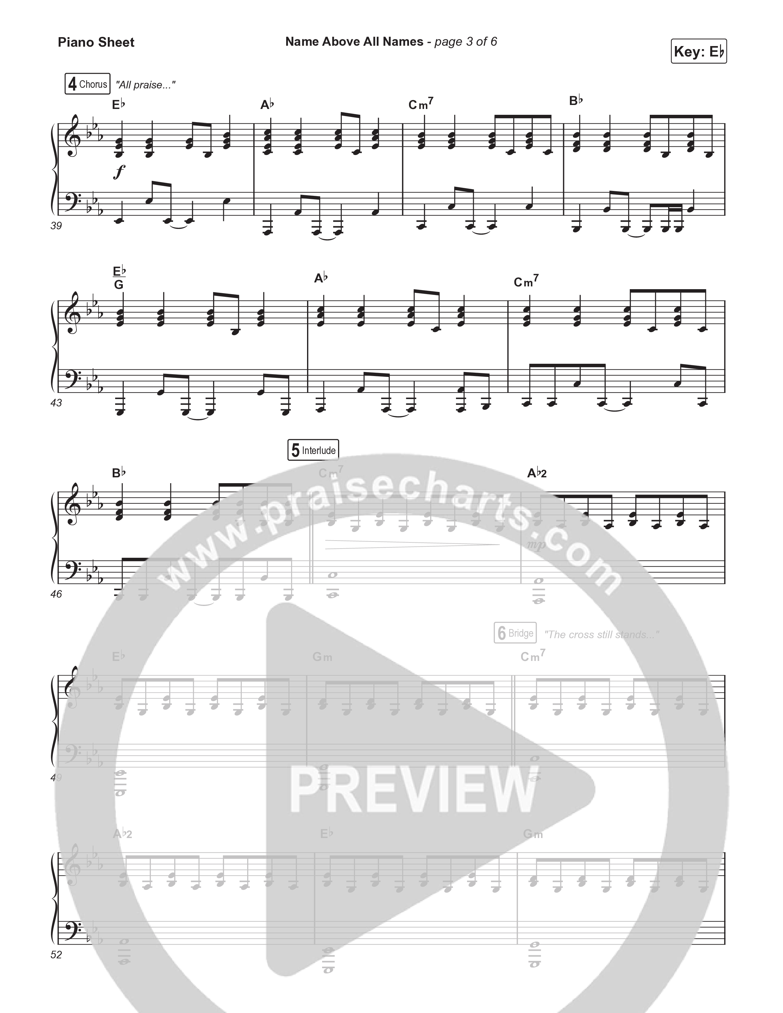 Name Above All Names (Sing It Now) Piano Sheet (Charity Gayle / Arr. Luke Gambill)
