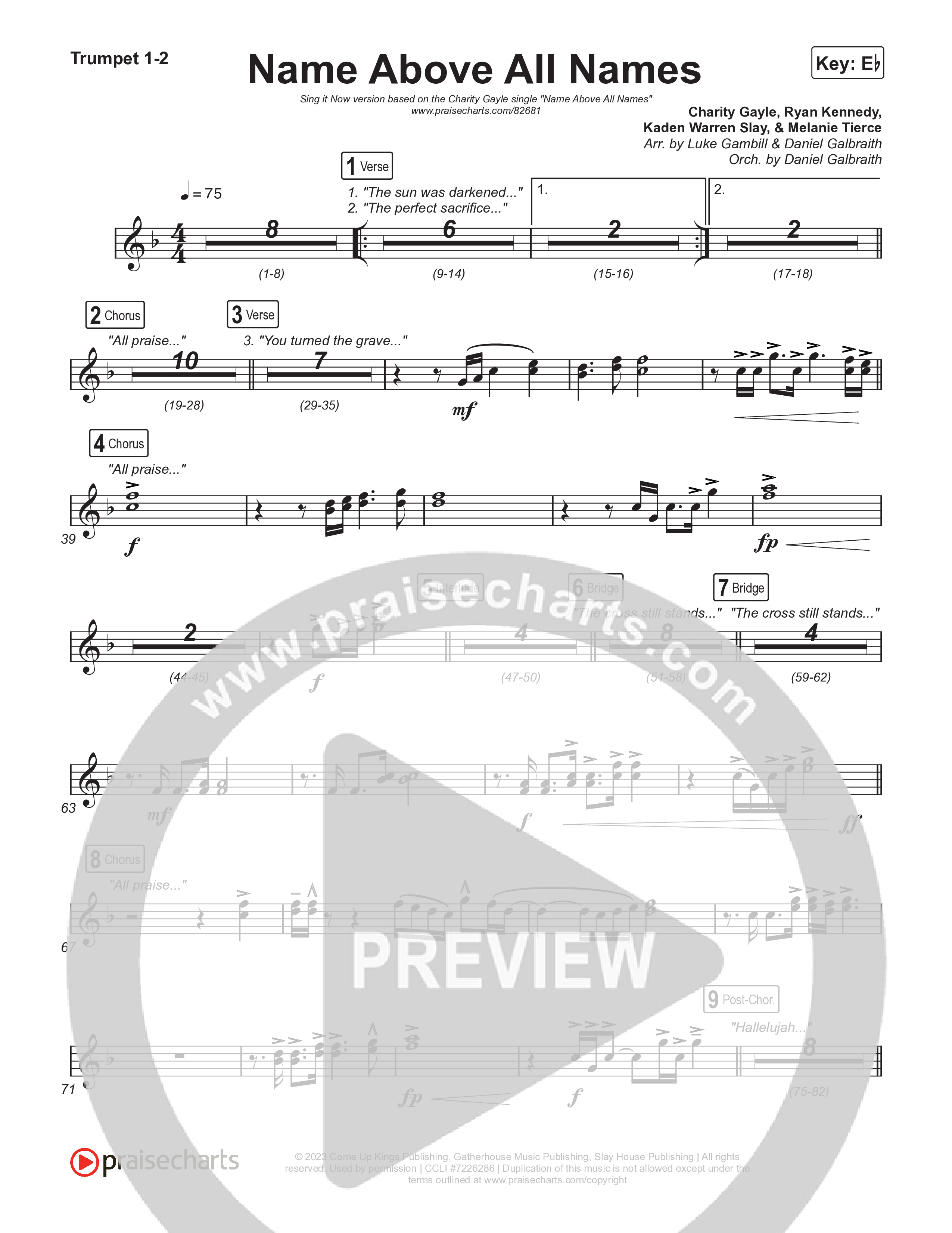 Name Above All Names (Sing It Now) Brass Pack (Charity Gayle / Arr. Luke Gambill)