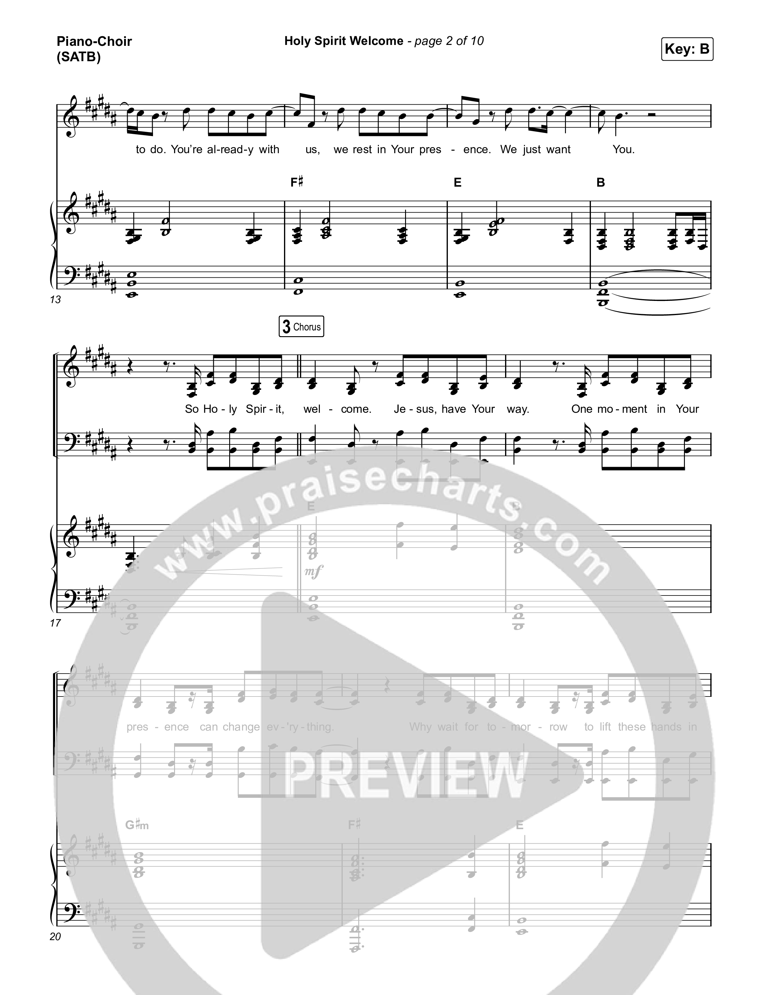 Holy Spirit Welcome (Reimagined) Piano/Vocal Pack (Bridge Worship)