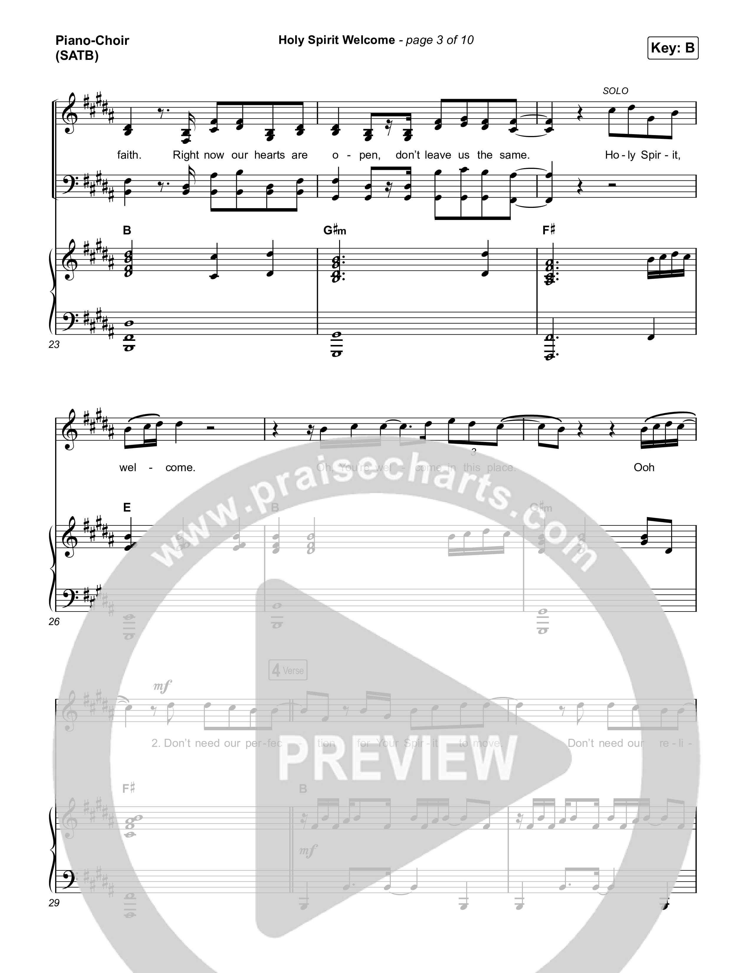 Holy Spirit Welcome (Reimagined) Piano/Vocal (SATB) (Bridge Worship)