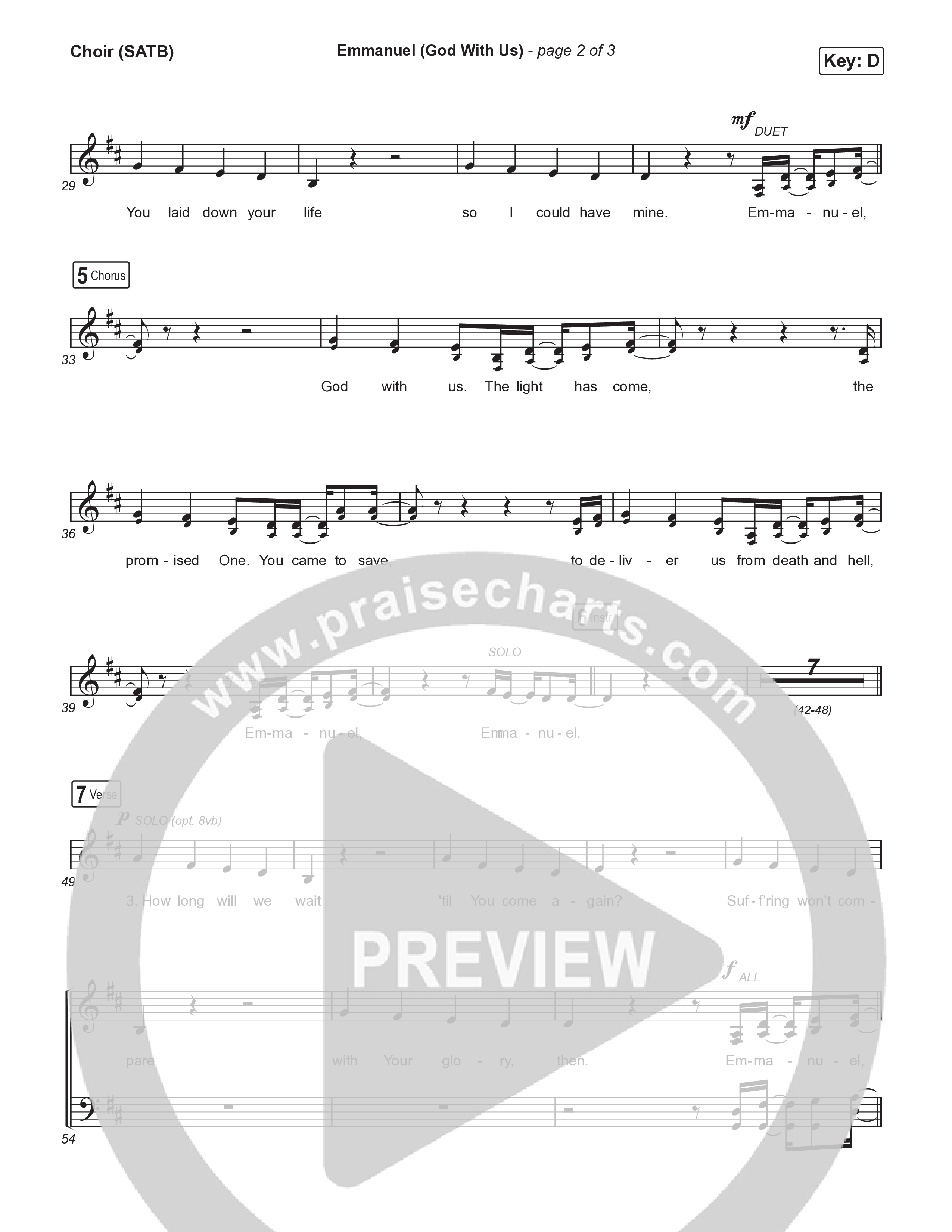 Emmanuel (God With Us) Choir Sheet (SATB) (Journey Worship Co)