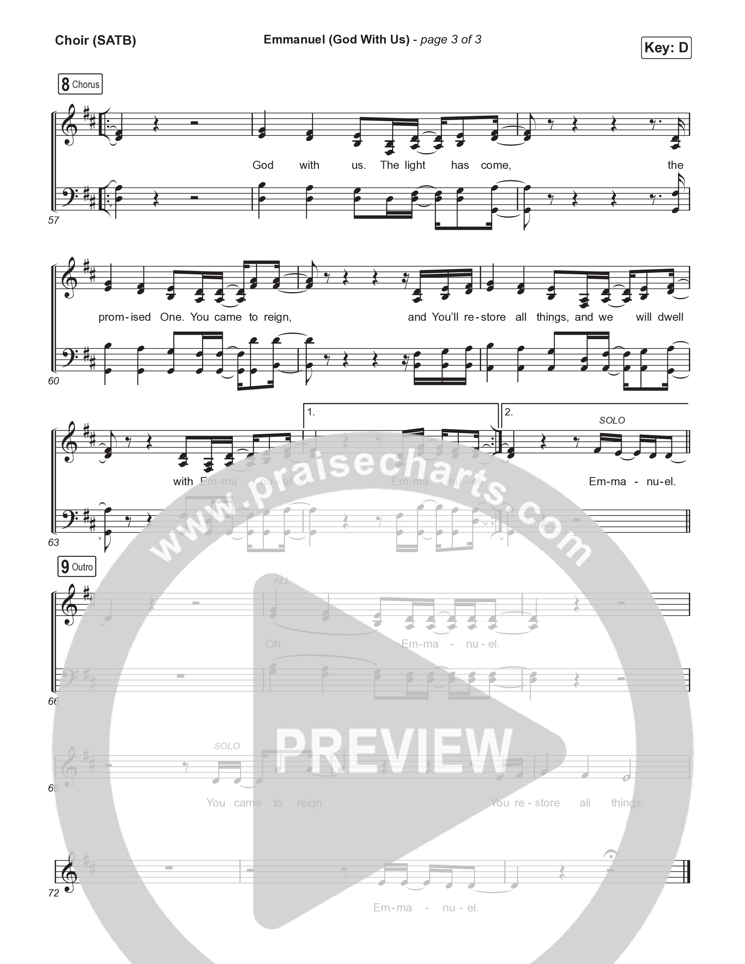 Emmanuel (God With Us) Choir Sheet (SATB) (Journey Worship Co)