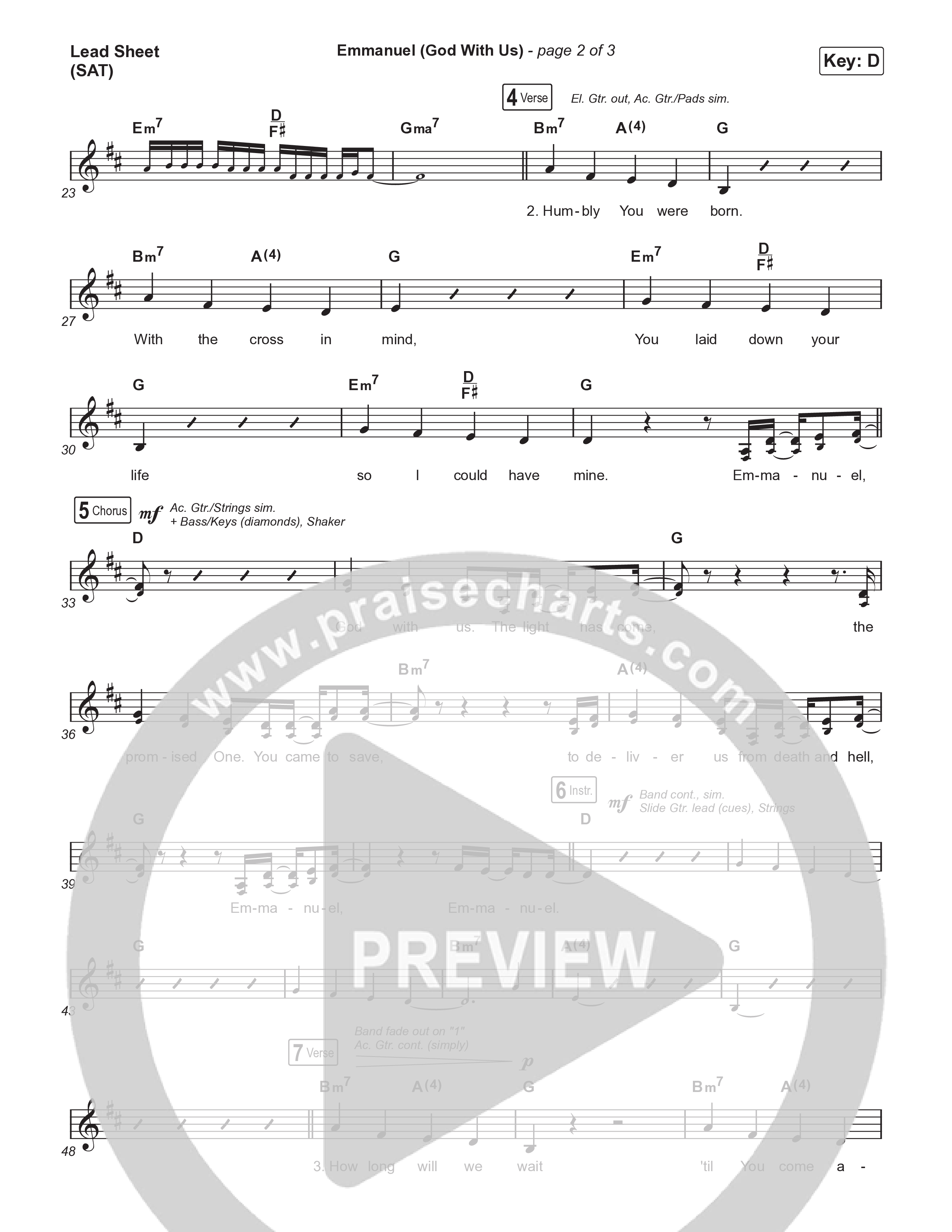 Emmanuel (God With Us) Lead Sheet (SAT) (Journey Worship Co)