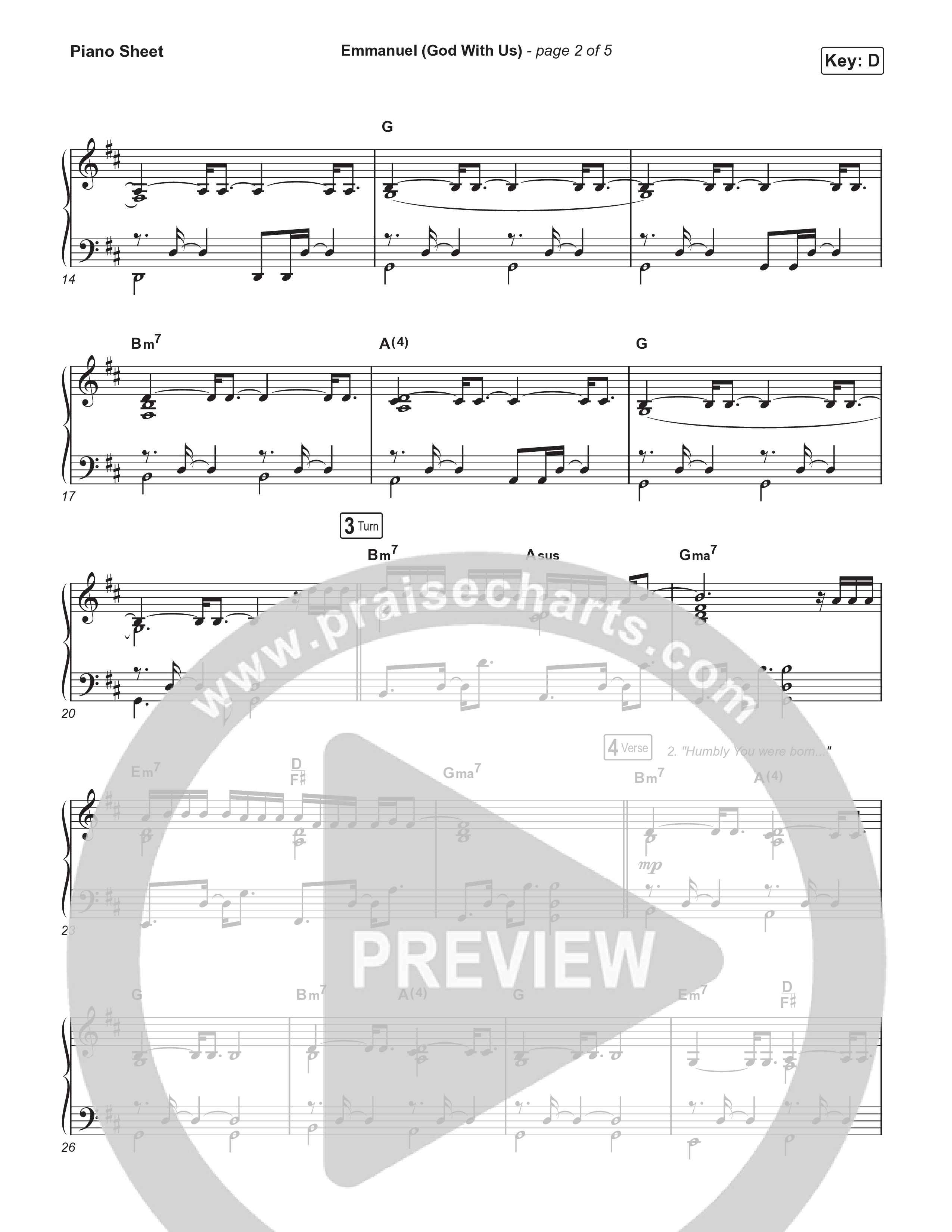 Emmanuel (God With Us) Piano Sheet (Journey Worship Co)