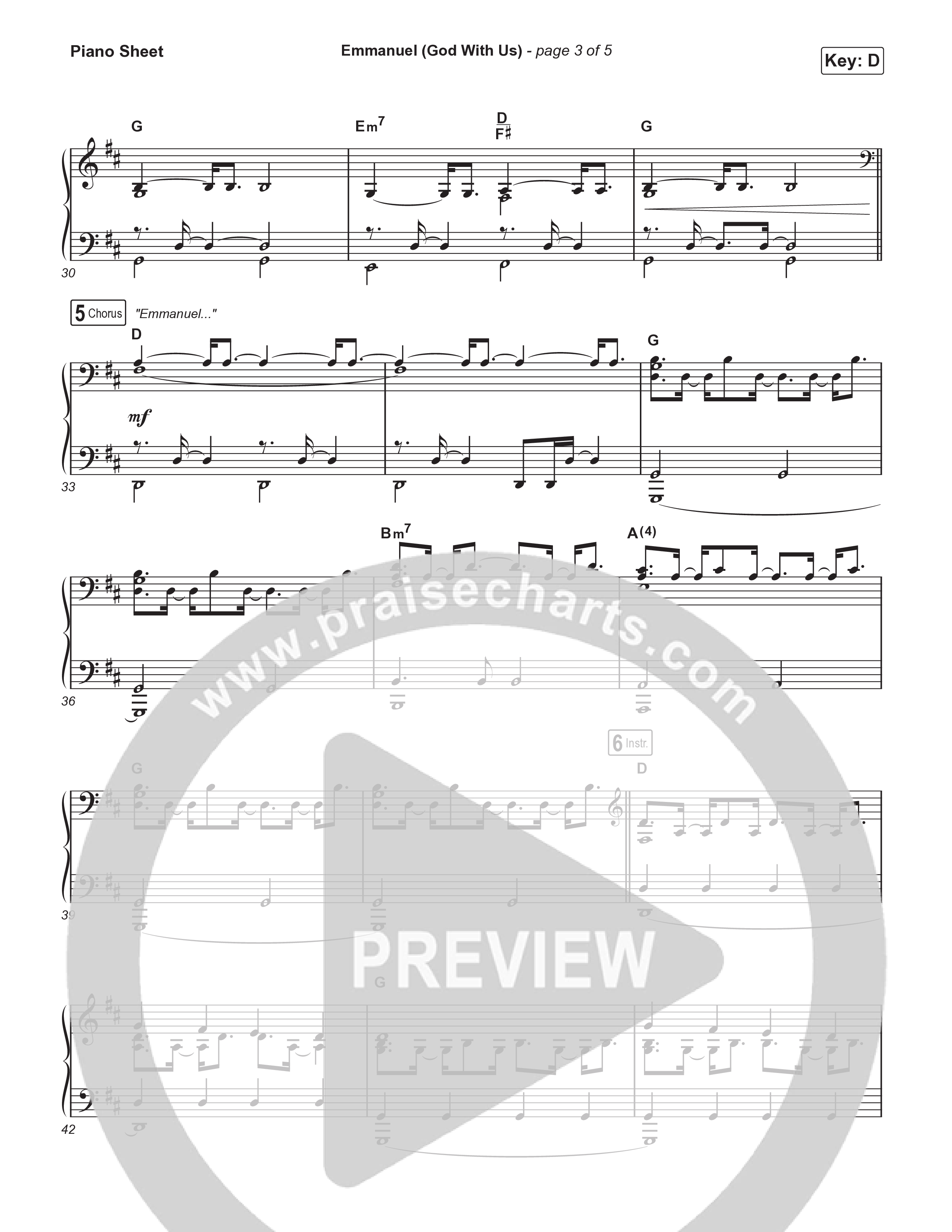 Emmanuel (God With Us) Piano Sheet (Journey Worship Co)