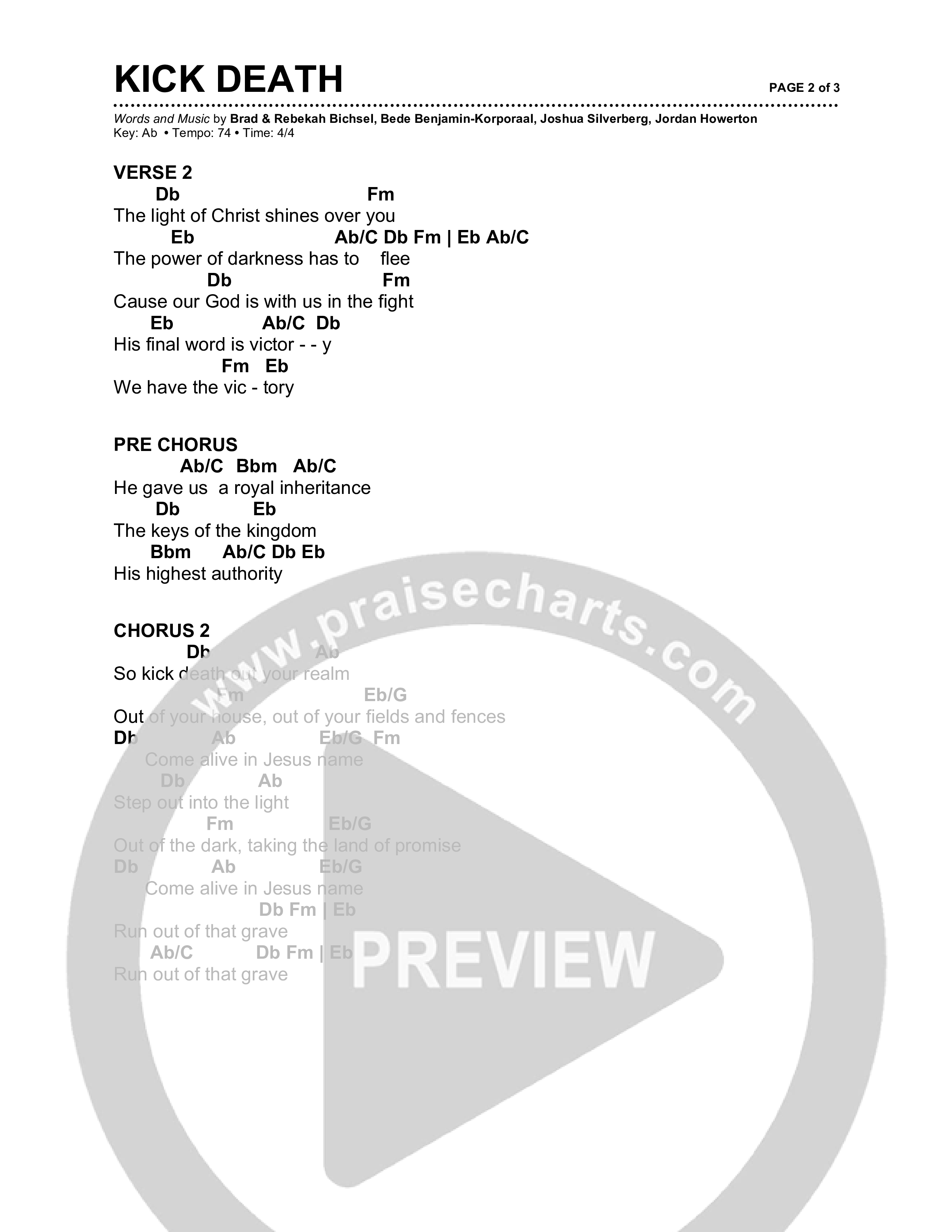 Kick Death Chord Chart (Brad & Rebekah)