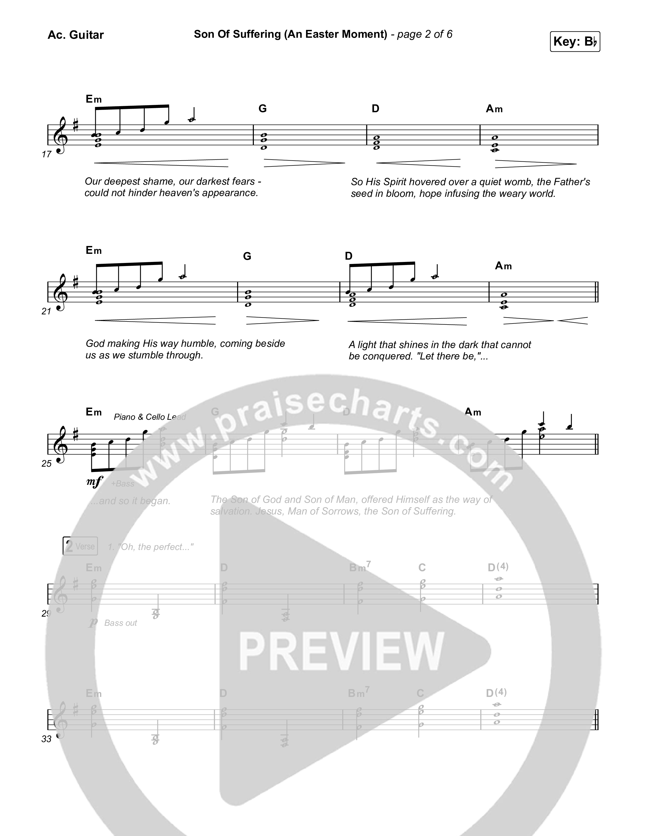 Son Of Suffering (An Easter Moment) (Choral/SATB) Acoustic Guitar (Travis Cottrell / Arr. Mason Brown)