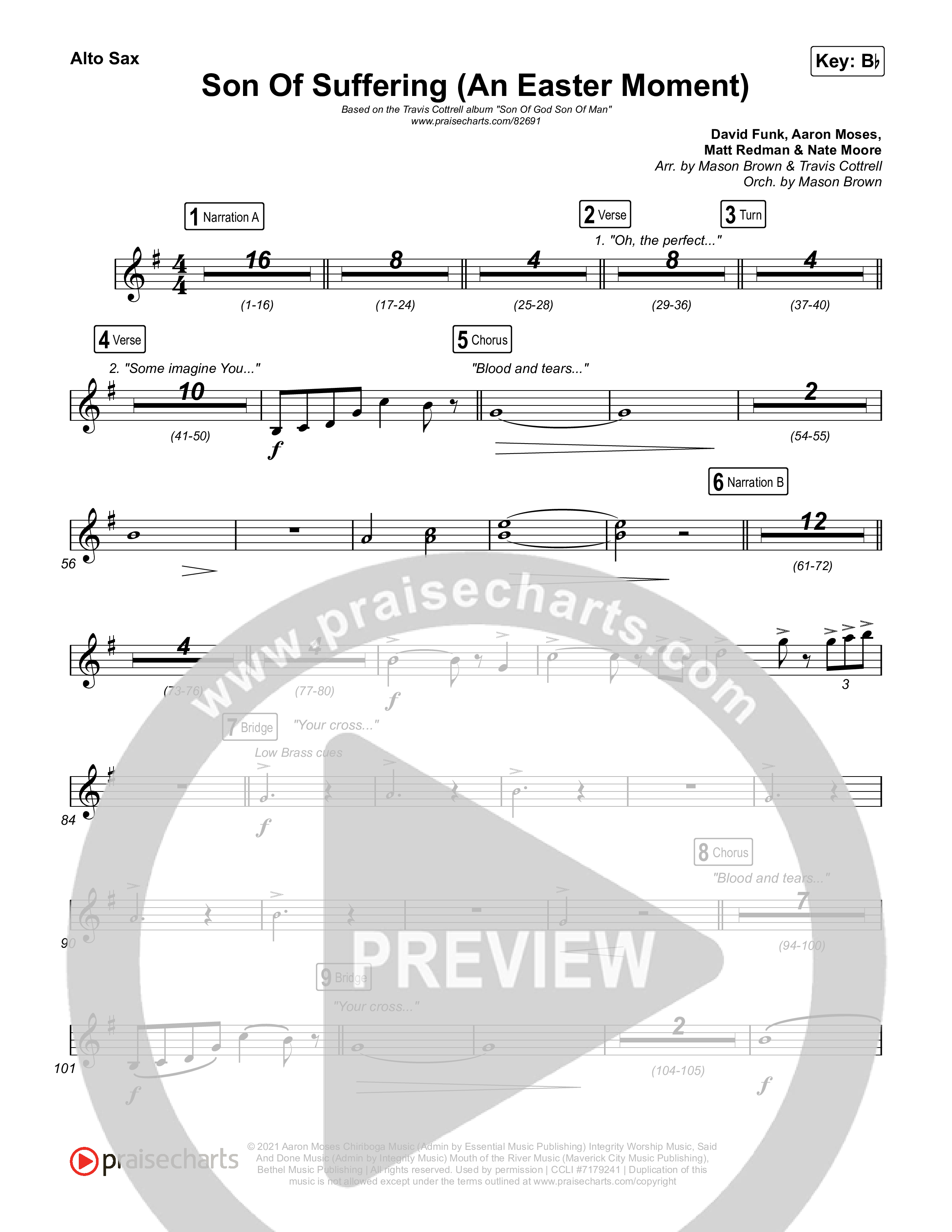 Son Of Suffering (An Easter Moment) (Choral/SATB) Alto Sax (Travis Cottrell / Arr. Mason Brown)