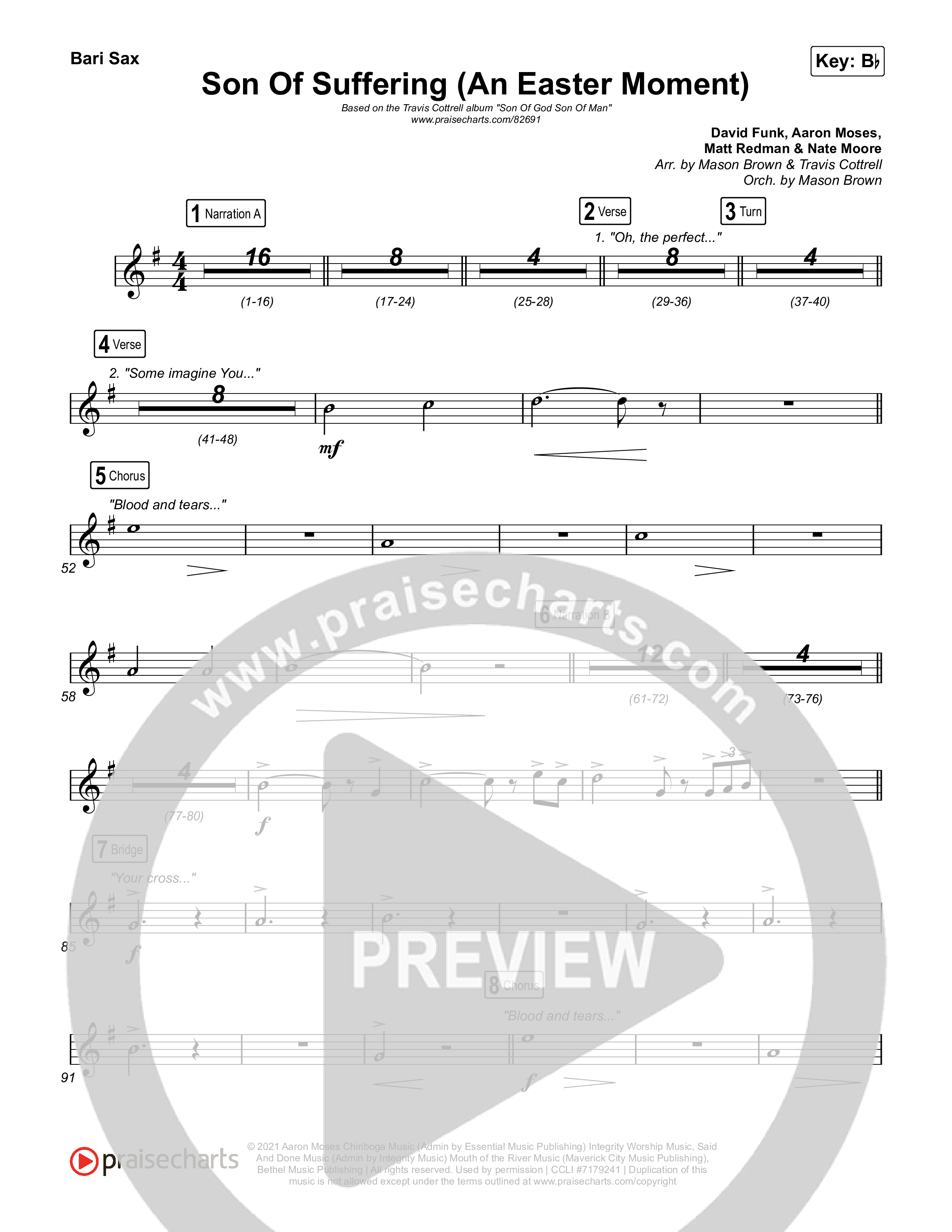 Son Of Suffering (An Easter Moment) (Choral/SATB) Bari Sax (Travis Cottrell / Arr. Mason Brown)