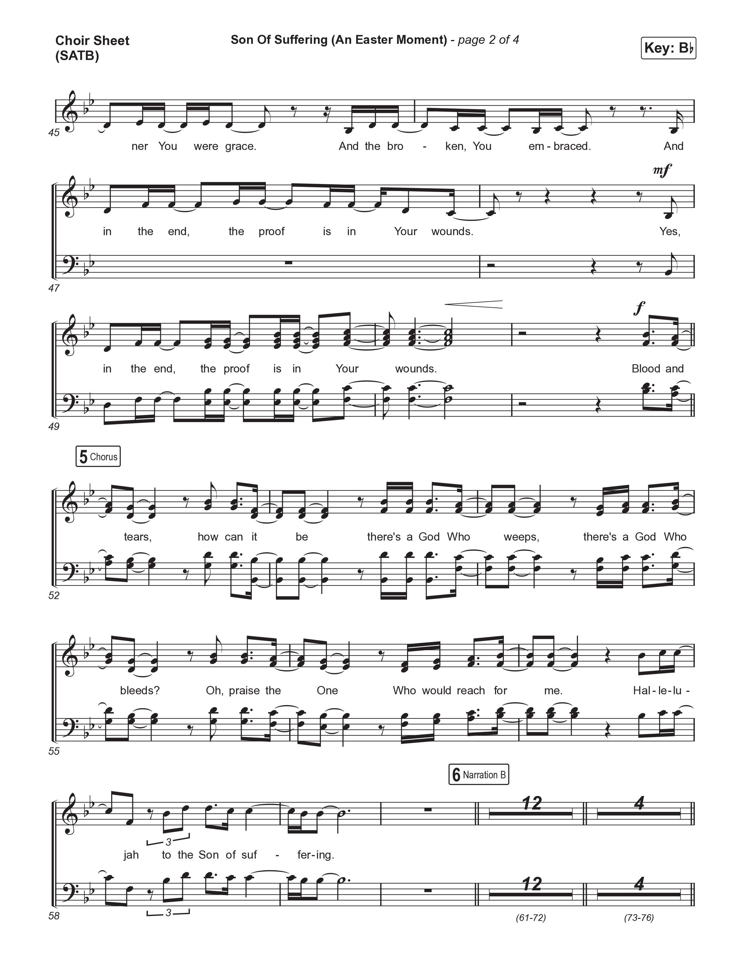 Son Of Suffering (An Easter Moment) (Choral/SATB) Choir Sheet (SATB) (Travis Cottrell / Arr. Mason Brown)
