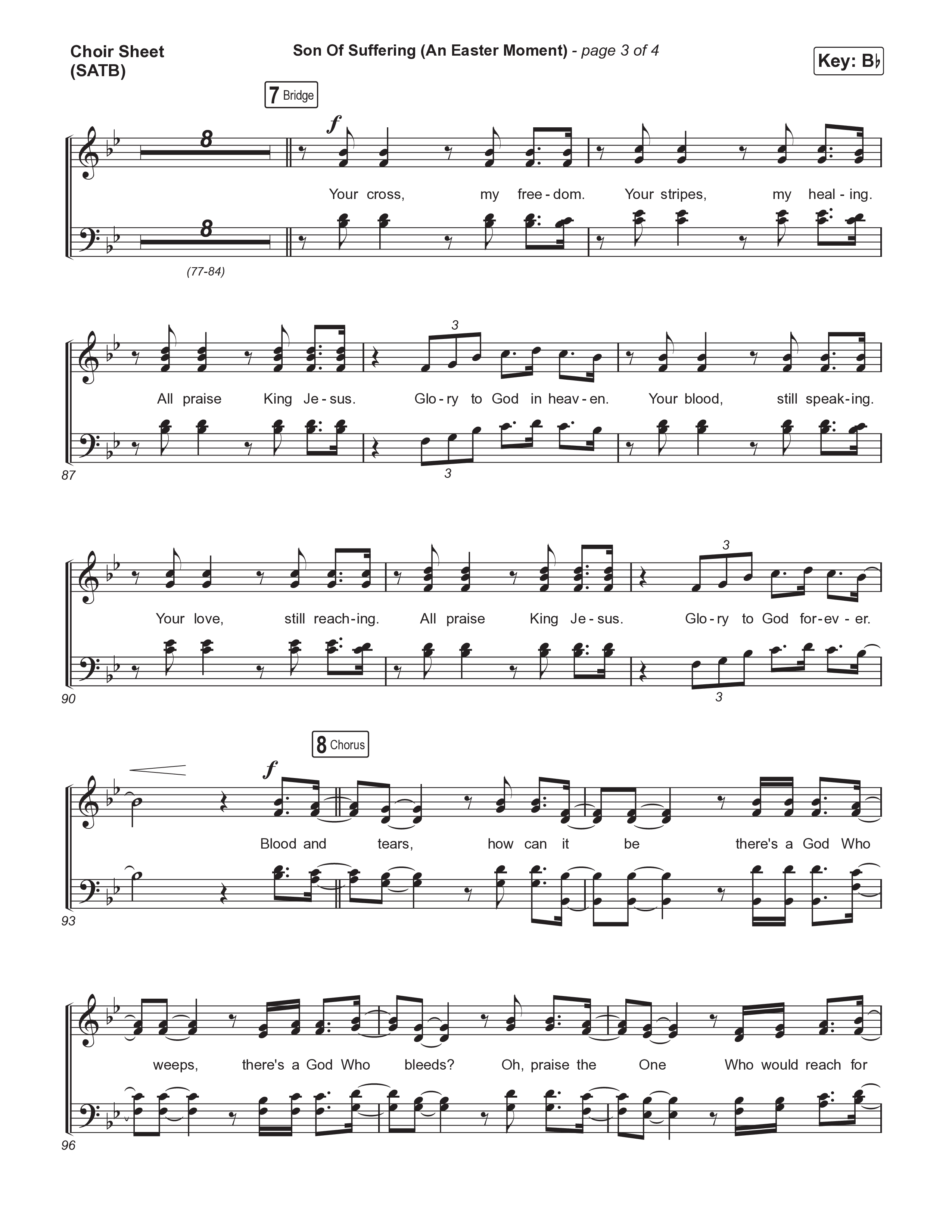 Son Of Suffering (An Easter Moment) (Choral/SATB) Choir Sheet (SATB) (Travis Cottrell / Arr. Mason Brown)