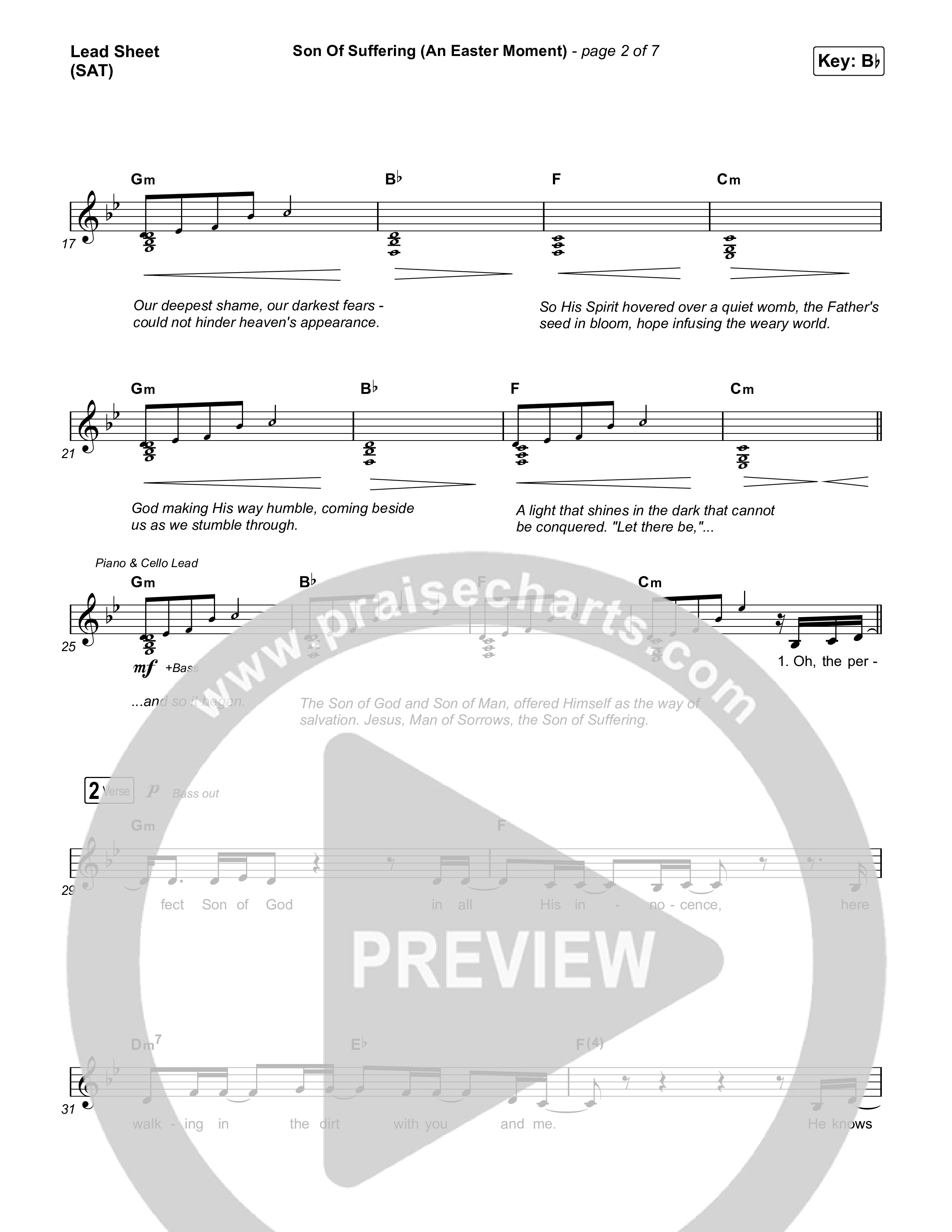 Son Of Suffering (An Easter Moment) (Choral/SATB) Lead Sheet (SAT) (Travis Cottrell / Arr. Mason Brown)