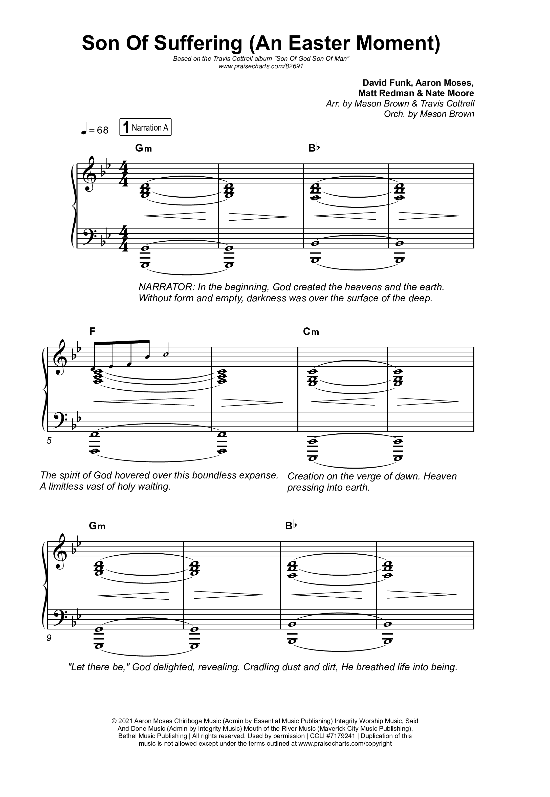 Son Of Suffering (An Easter Moment) (Choral/SATB) Octavo (SATB & Pno) (Travis Cottrell / Arr. Mason Brown)