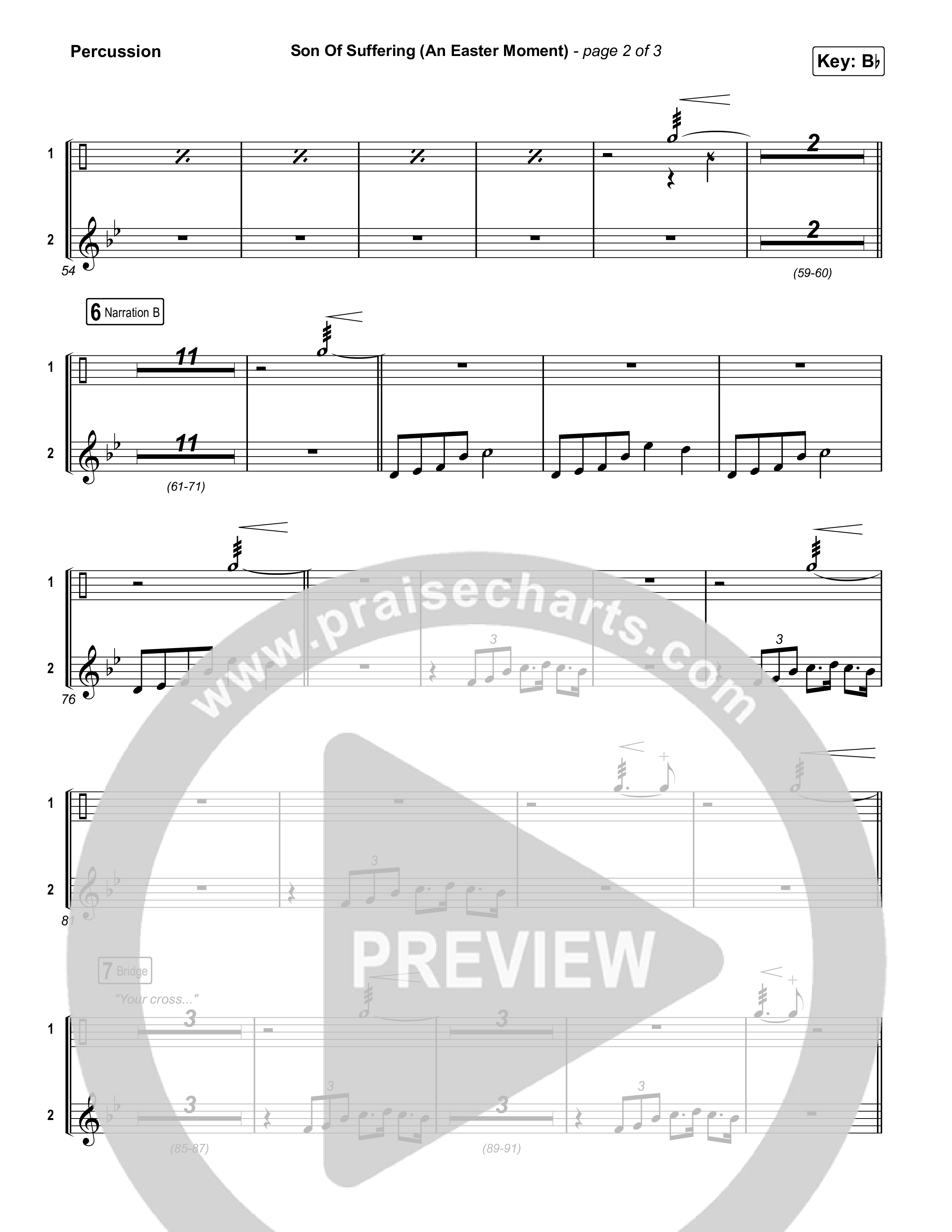 Son Of Suffering (An Easter Moment) (Choral/SATB) Percussion (Travis Cottrell / Arr. Mason Brown)