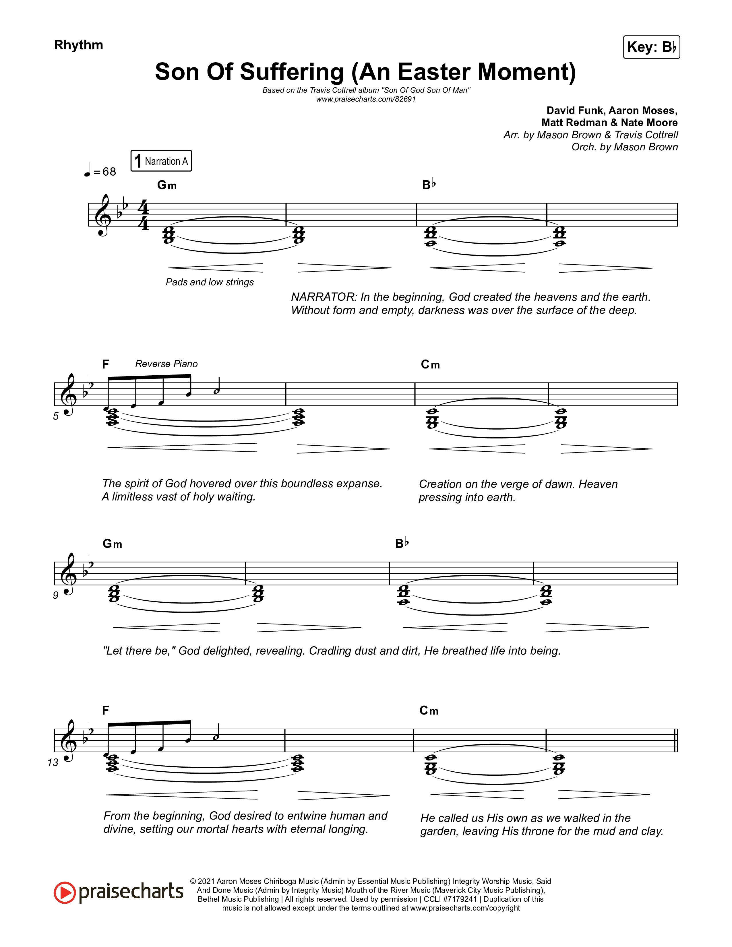 Son Of Suffering (An Easter Moment) Rhythm Chart (Travis Cottrell / Arr. Mason Brown)