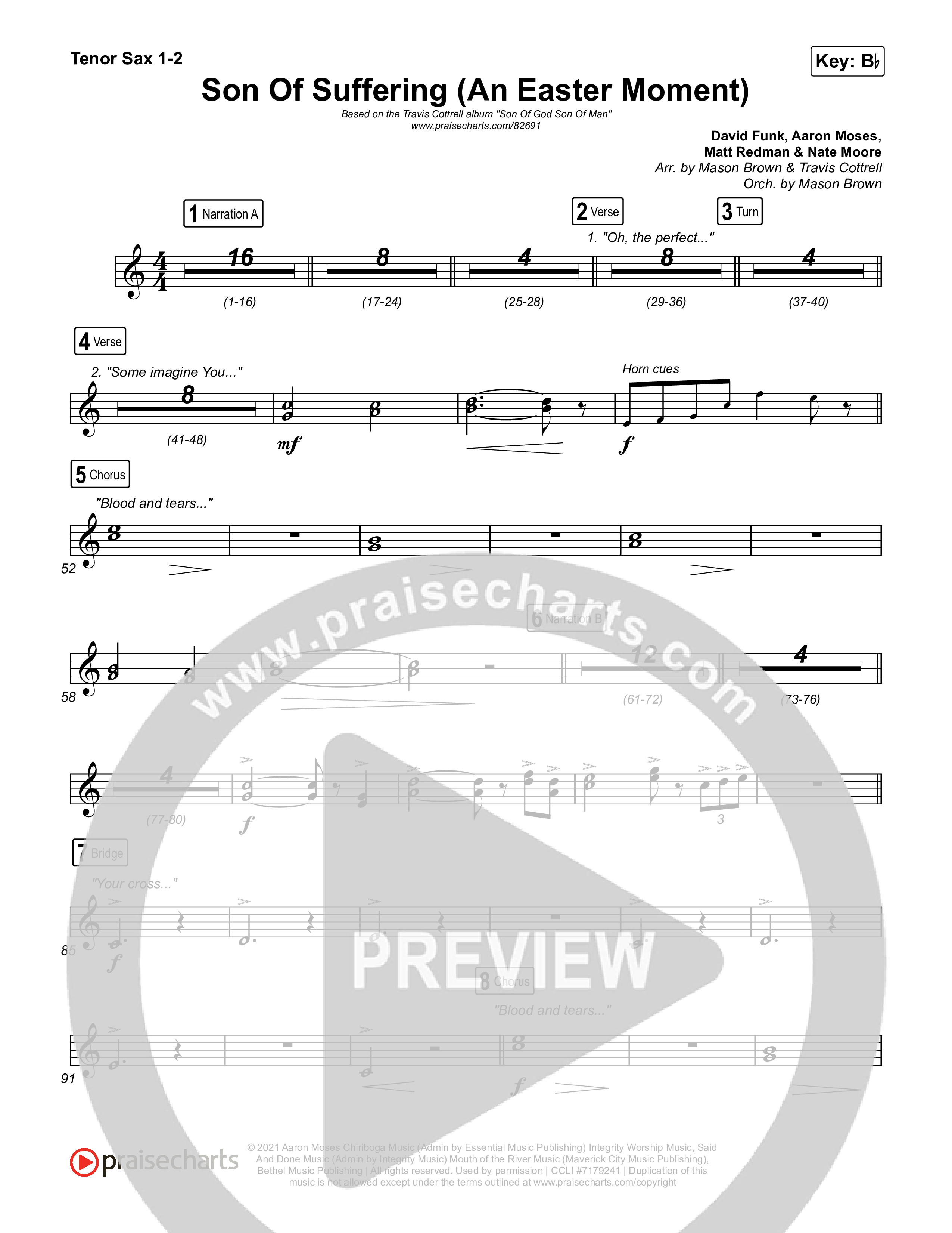 Son Of Suffering (An Easter Moment) (Choral/SATB) Sax Pack (Travis Cottrell / Arr. Mason Brown)